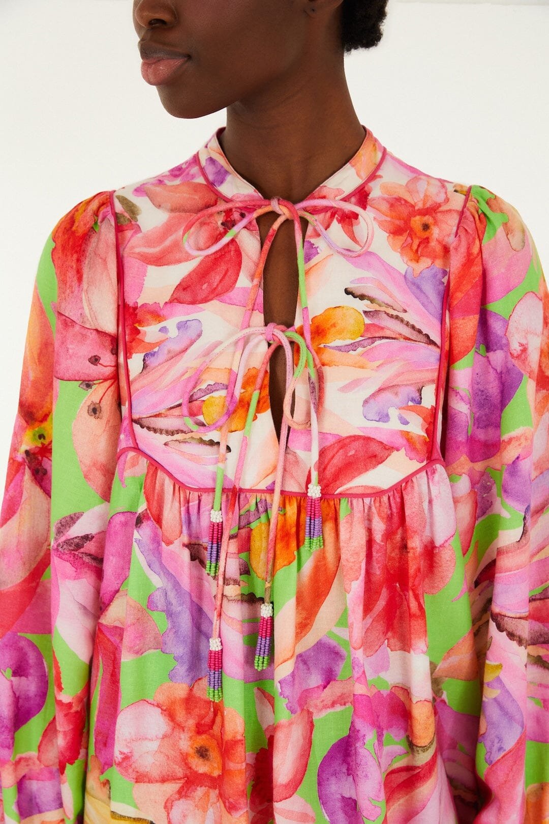 Multicolor Artsy Flora Mini Dress - Image 2
