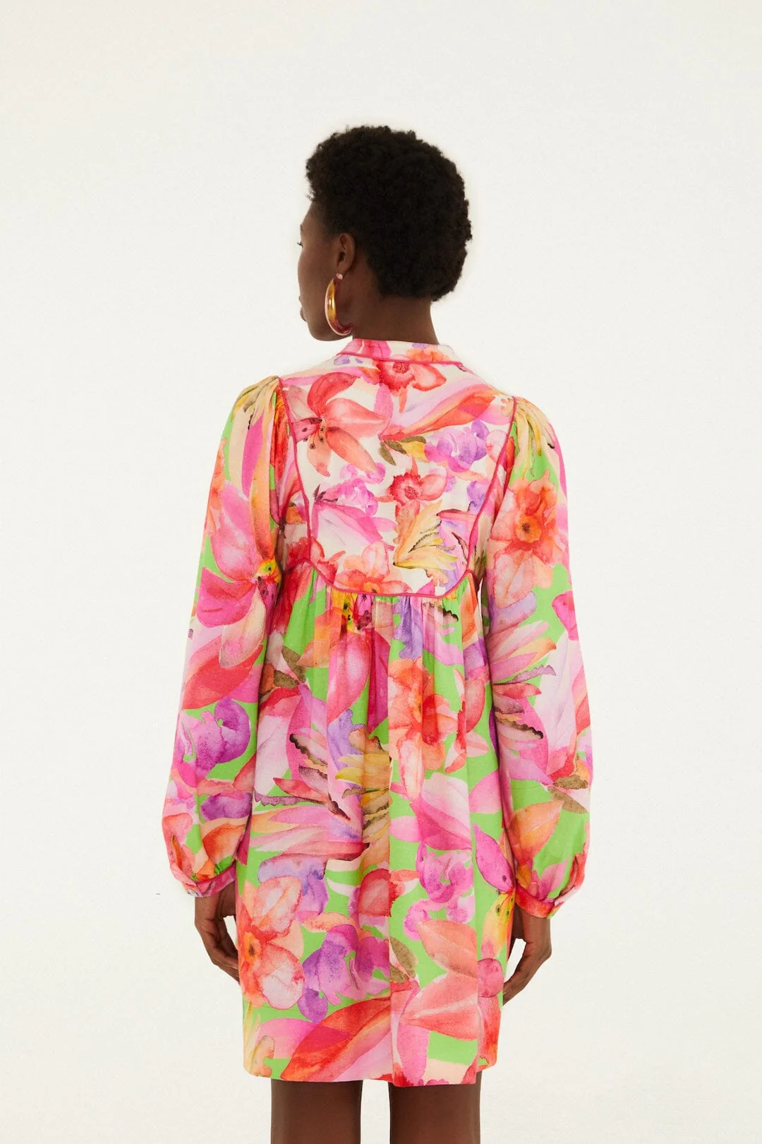 Multicolor Artsy Flora Mini Dress - Image 3