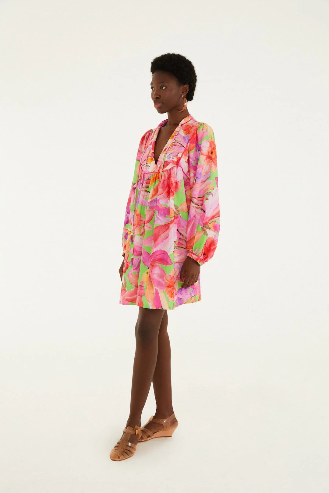 Multicolor Artsy Flora Mini Dress - Image 4