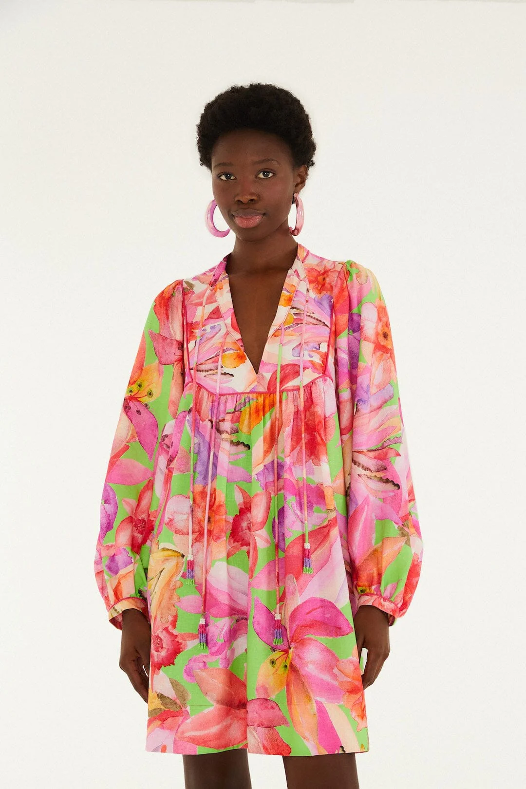 Multicolor Artsy Flora Mini Dress - Image 5