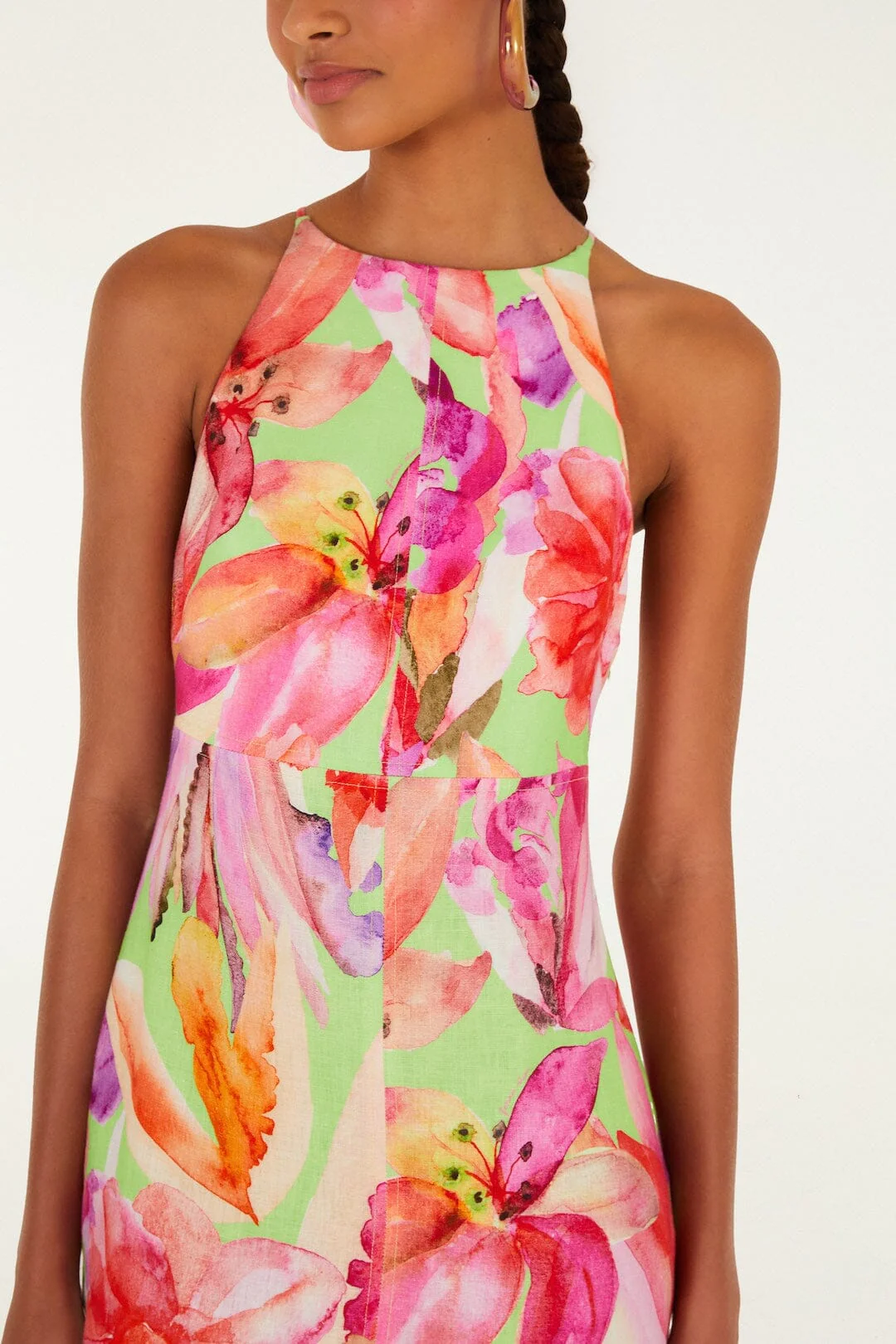 Multicolor Artsy Flora Midi Dress - Image 2