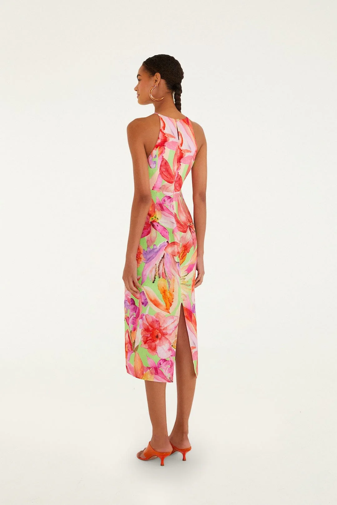 Multicolor Artsy Flora Midi Dress - Image 3