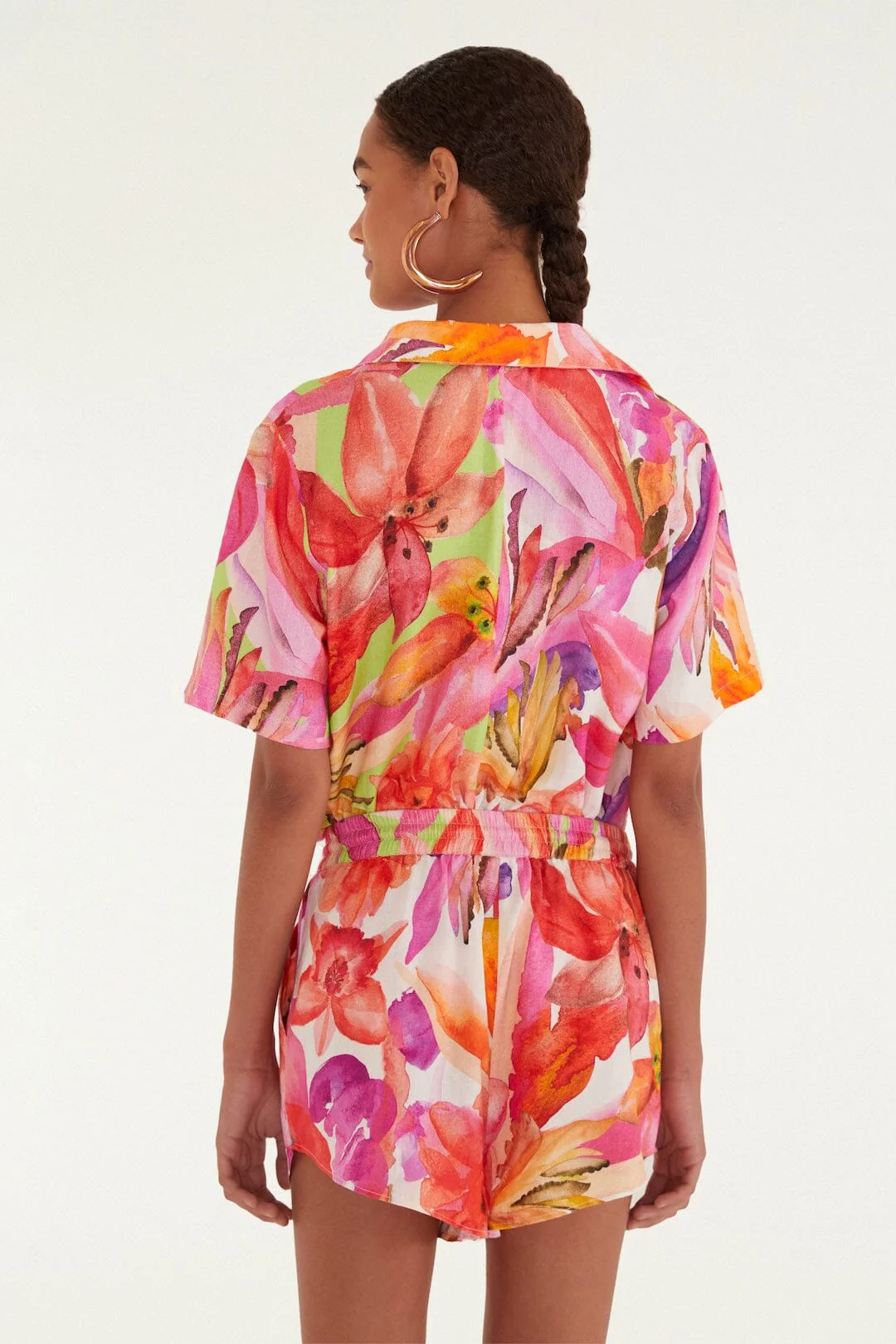 Multicolor Artsy Flora Shorts - Image 3