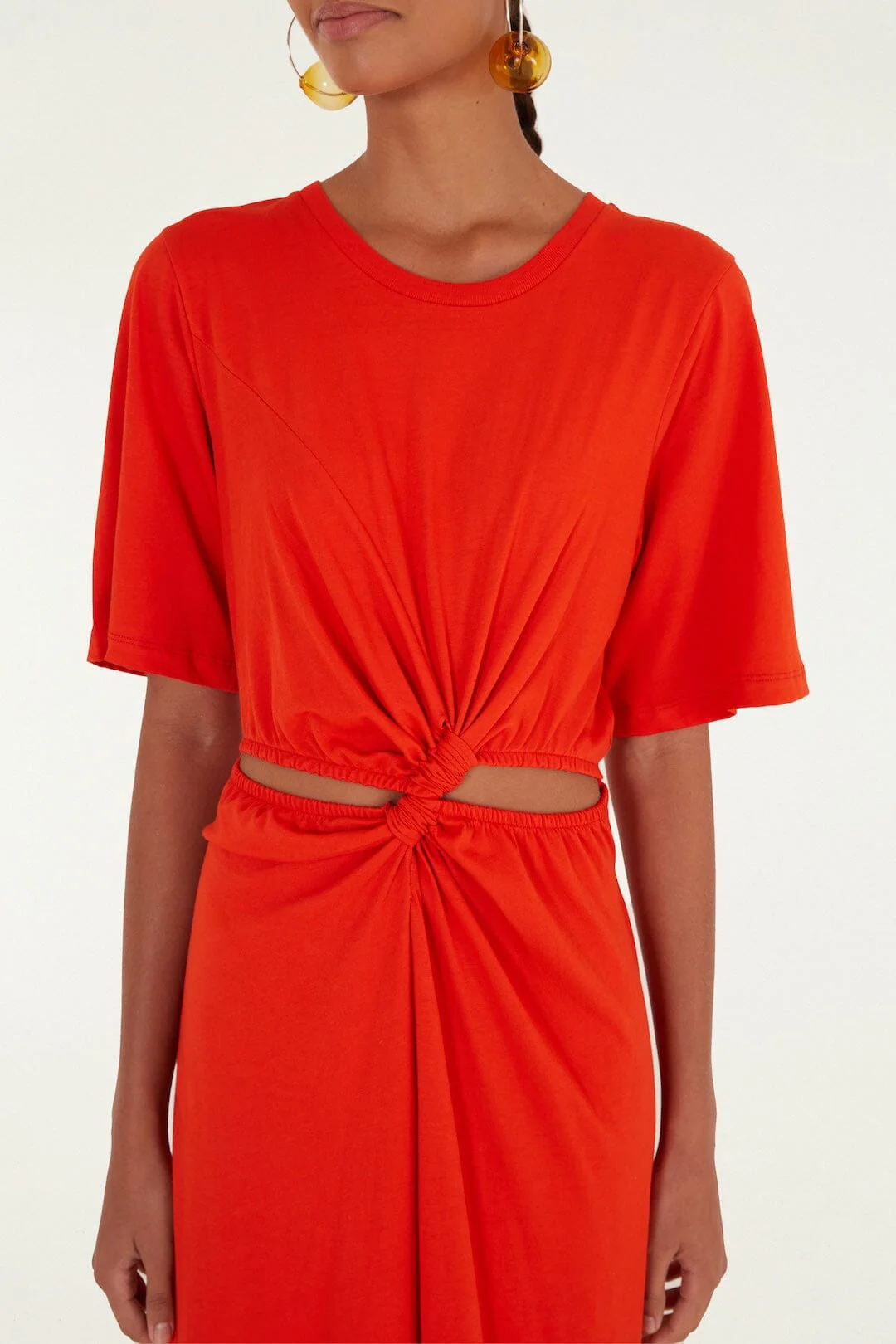 Red Artsy Flora Cut-Out  Maxi Dress - Image 2