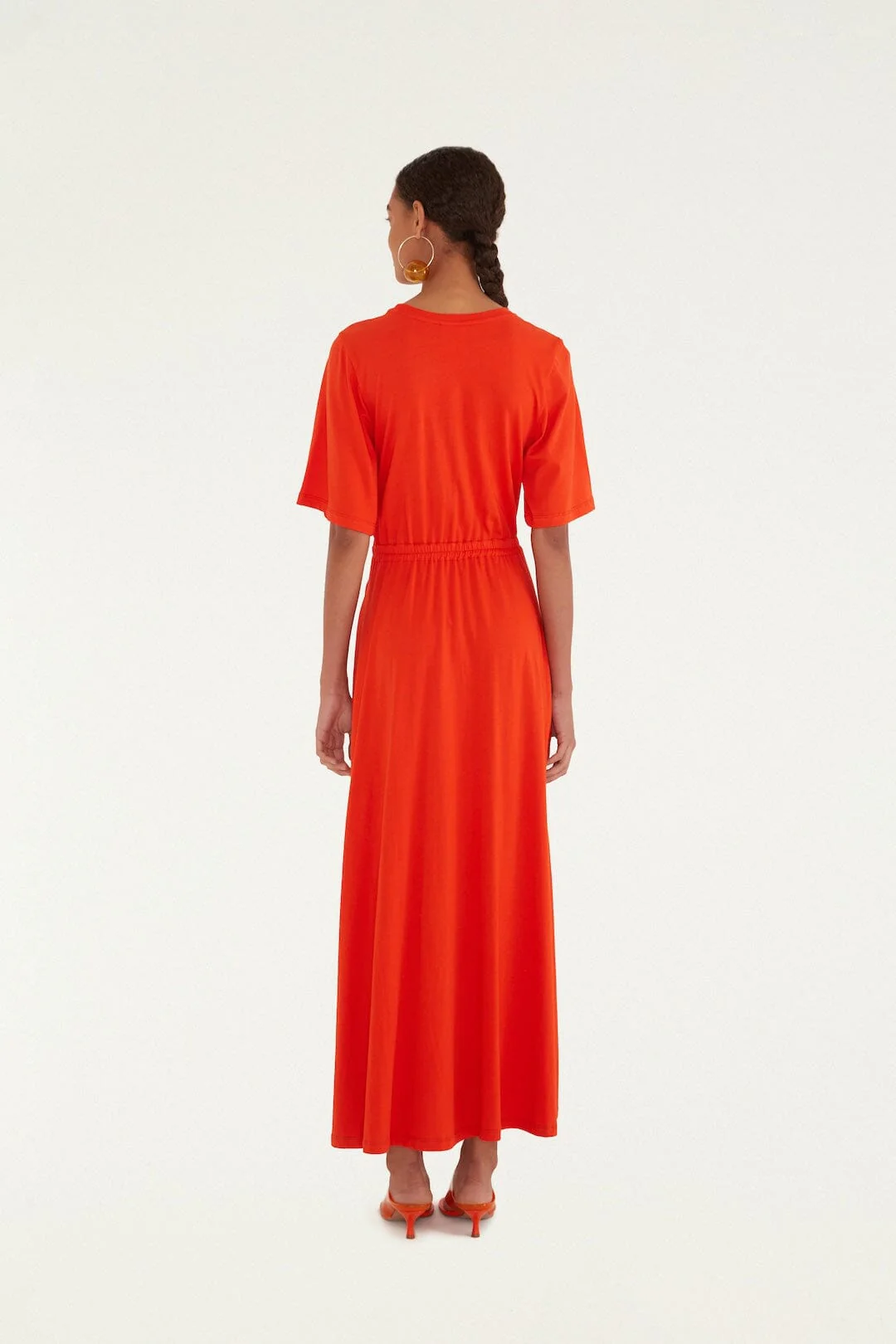 Red Artsy Flora Cut-Out  Maxi Dress - Image 3