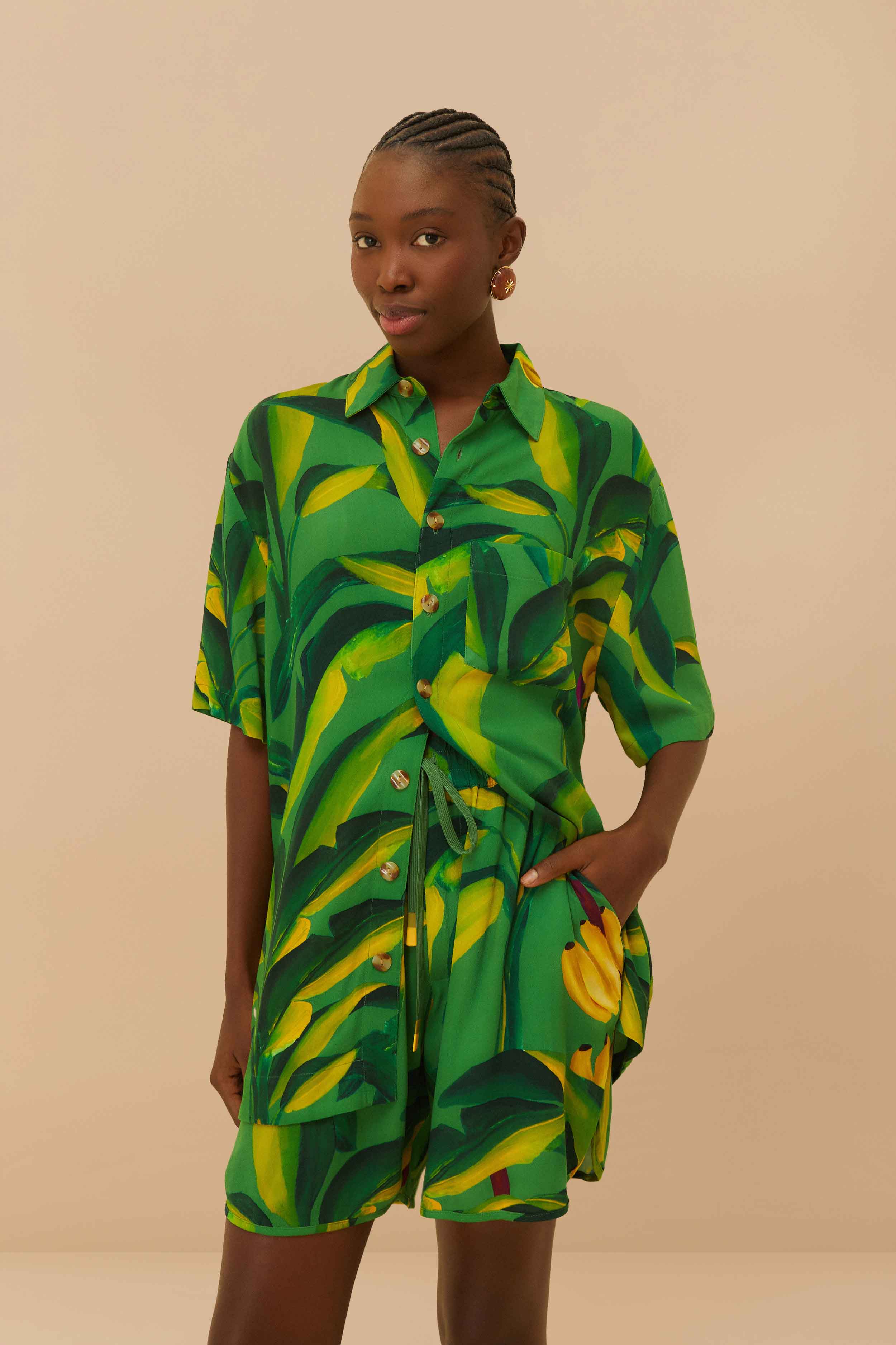 Green Banana Aquarela  Shorts - Image 3