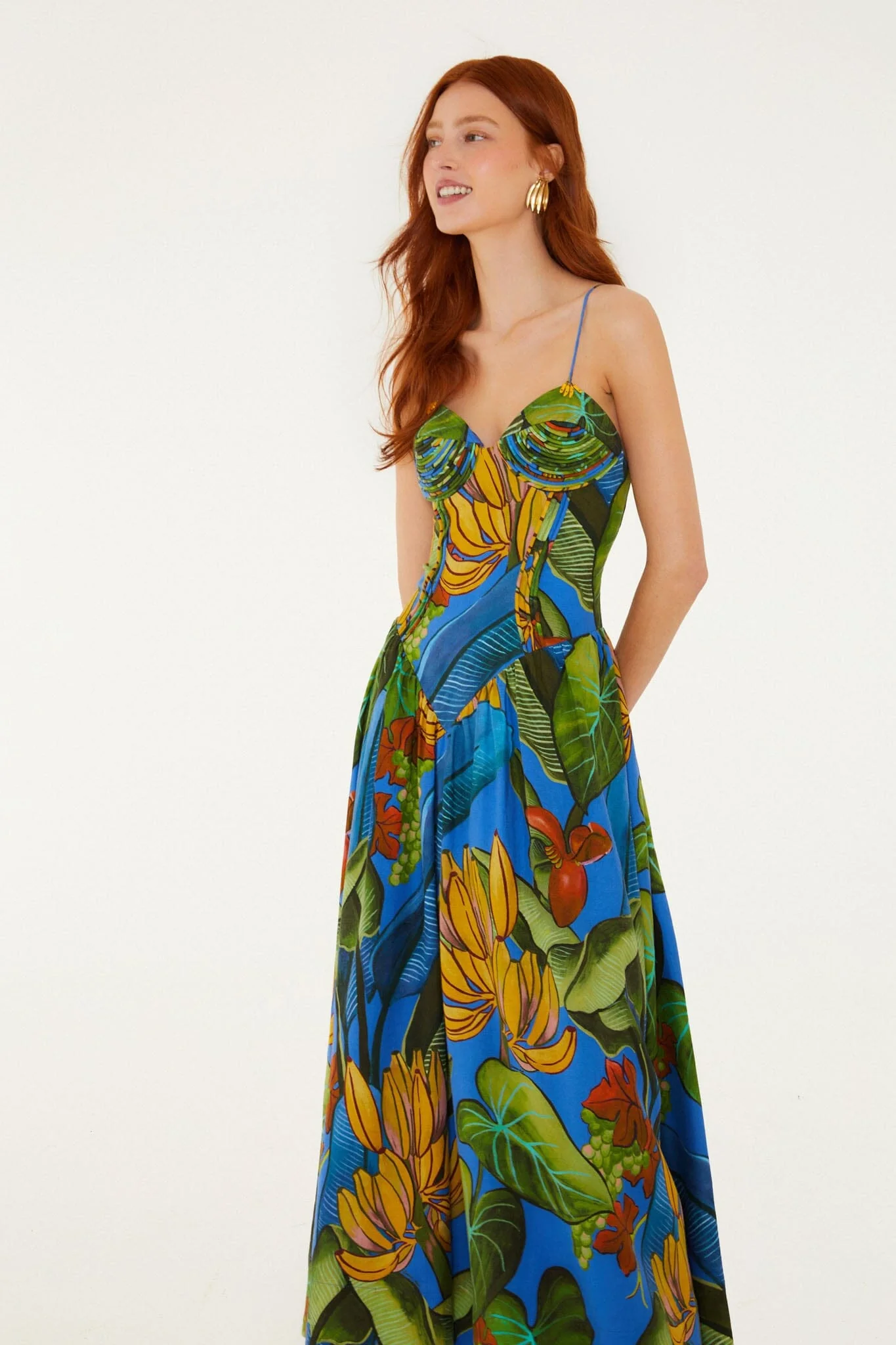 Blue Banana Grapes 3d Bodice Sleeveless Maxi Dress - Image 4