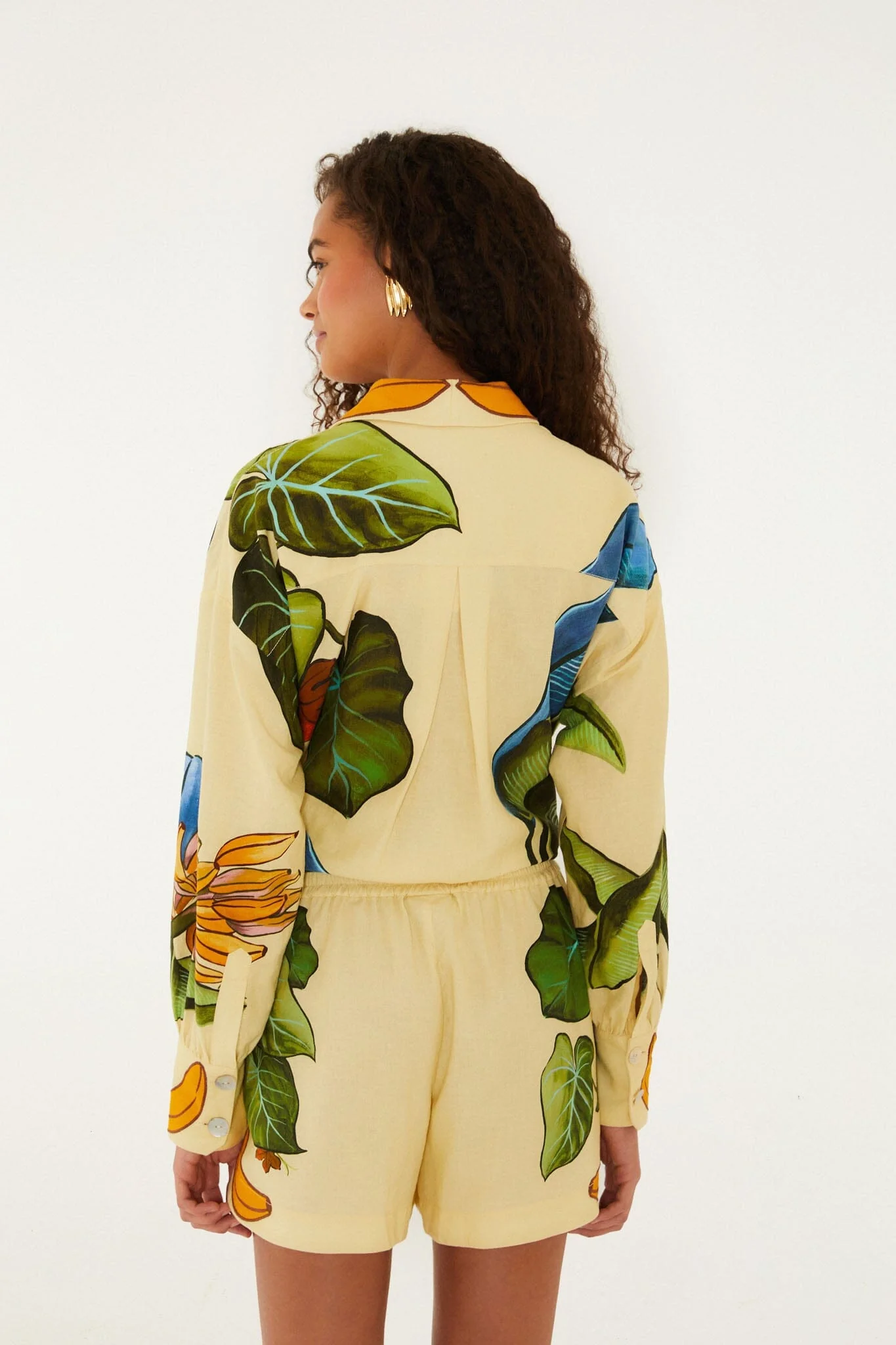 Yellow Banana Grapes Drawstring Shorts - Image 3
