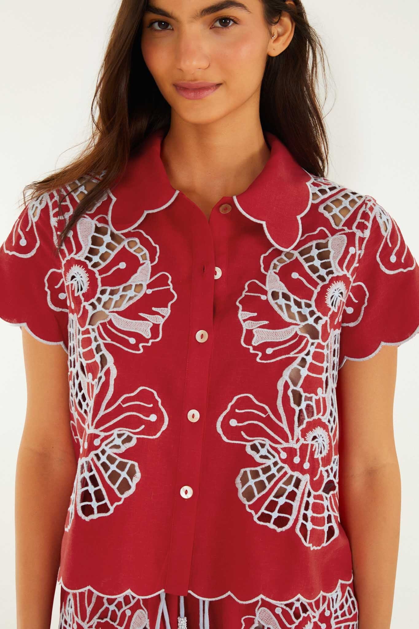 Blouse With Embroidery And Buttons - Image 3