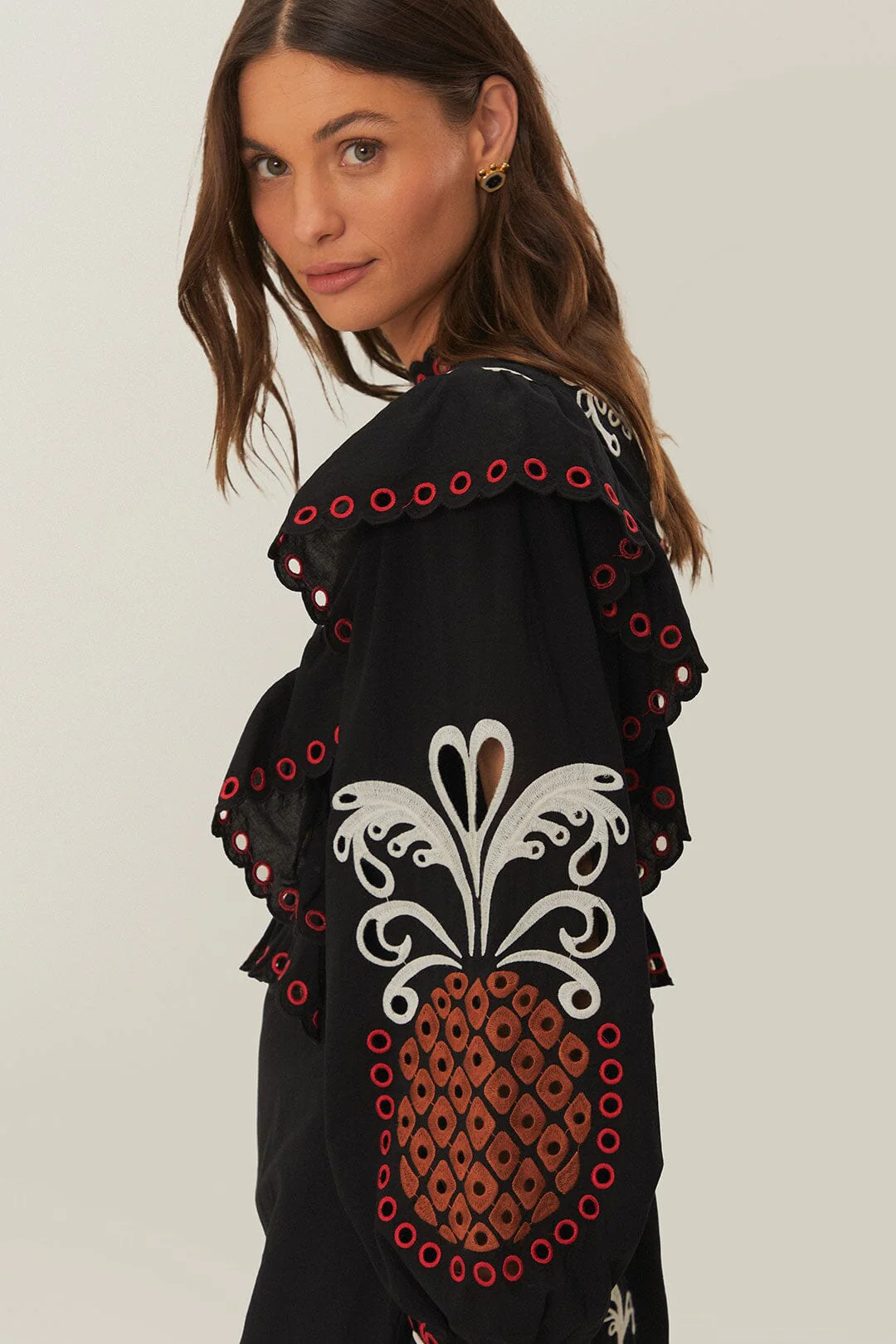 Cashew Mandala Richilieu Long Sleeve Maxi Dress - Image 2