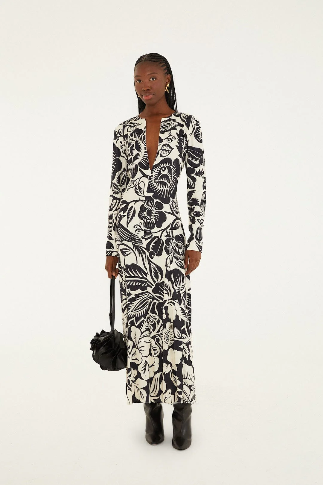 Off-White Cashews And Birds  Maxi Dress