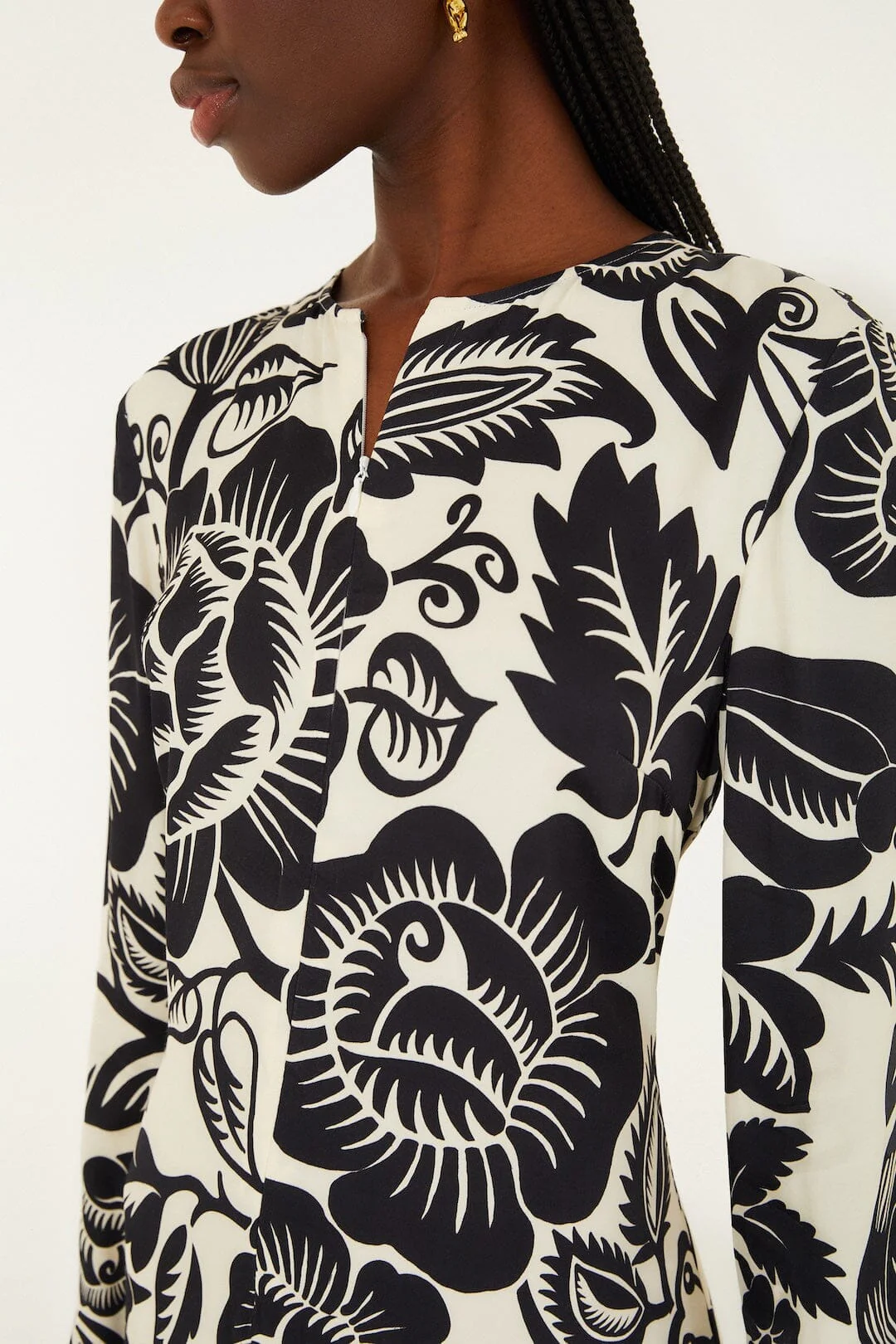Off-White Cashews And Birds  Maxi Dress - Image 2