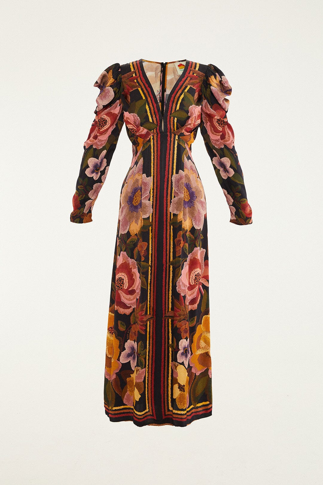 Black Chenille Flowers  Midi Dress - Image 5