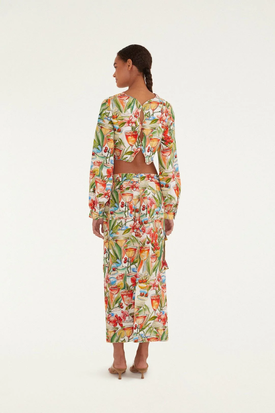 Off-White Sand Cocktail Midi Skirt - Image 3