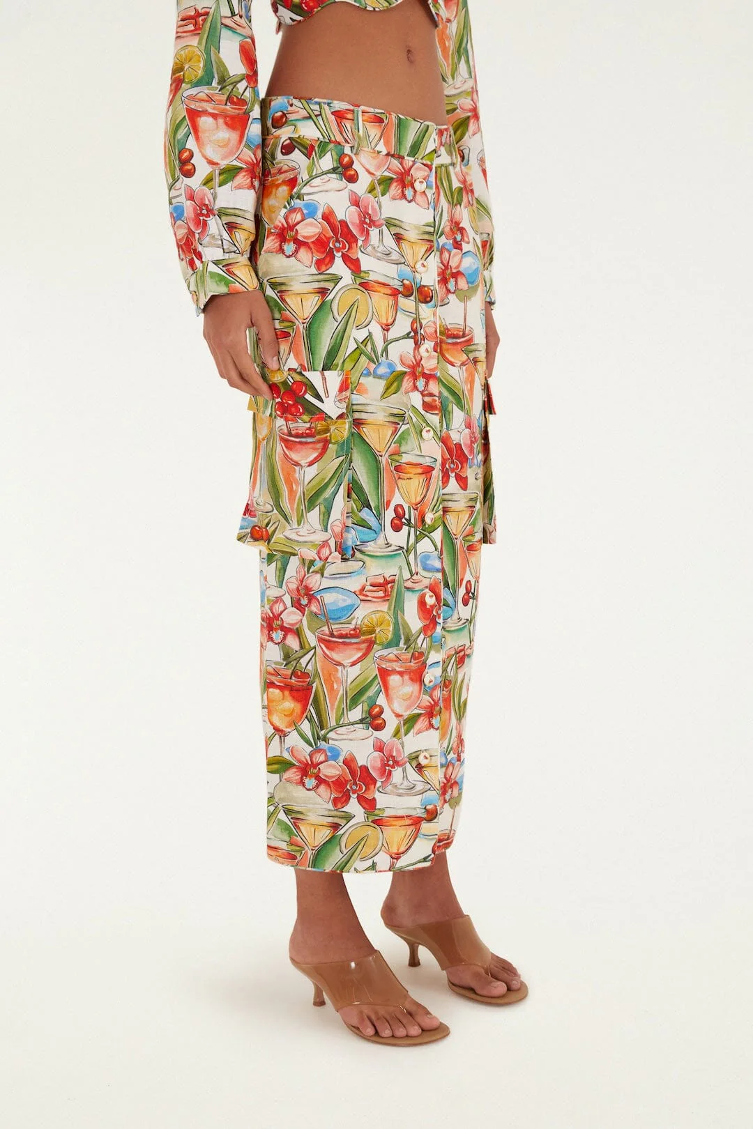 Off-White Sand Cocktail Midi Skirt - Image 4