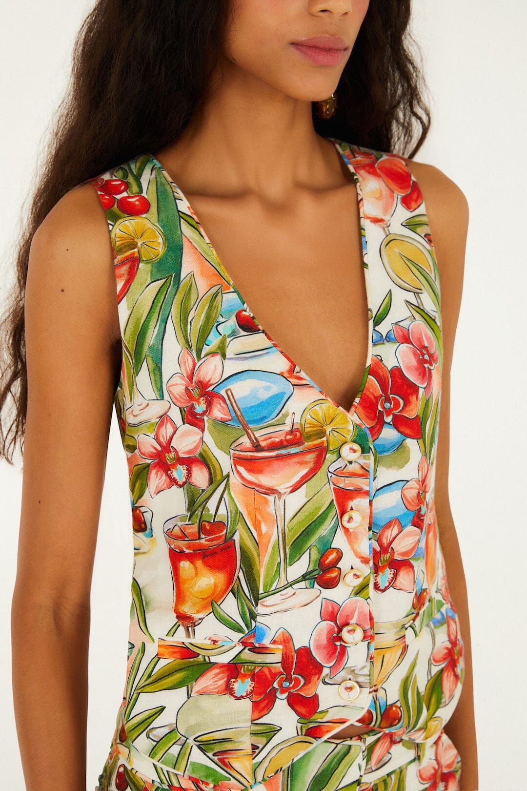 Off-White Sand Cocktail Sleeveless Vest - Image 5