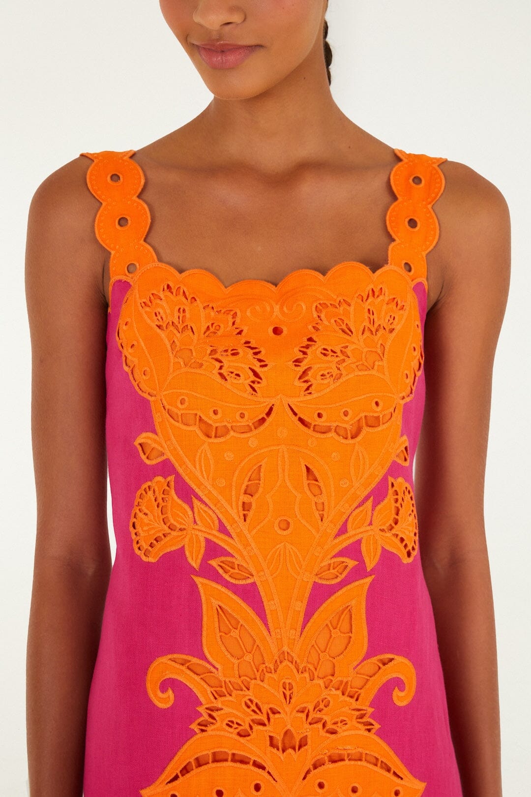 Pink Cutwork Midi Dress - Image 2