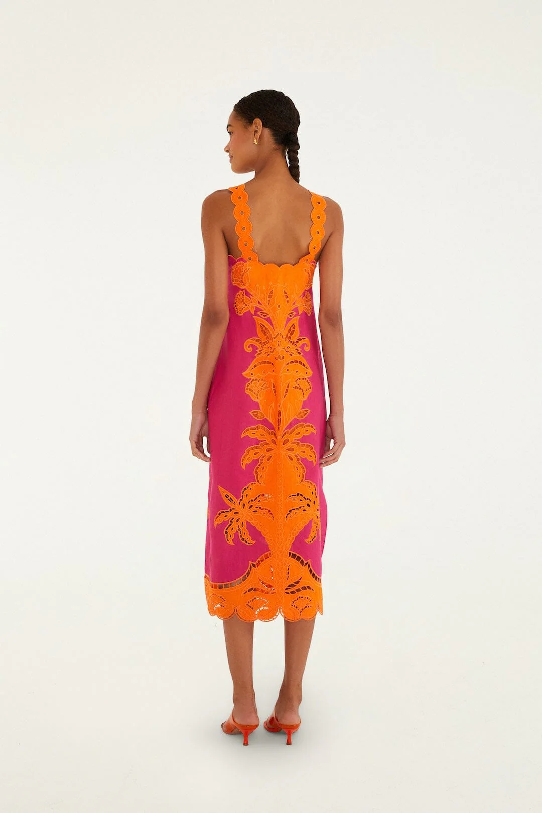 Pink Cutwork Midi Dress - Image 3