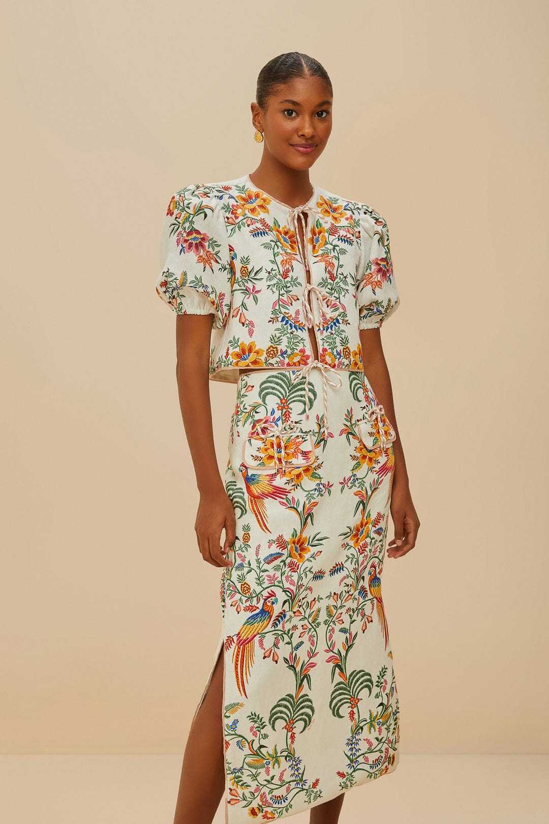 Off-White Delicate Forest Midi Skirt - Image 3