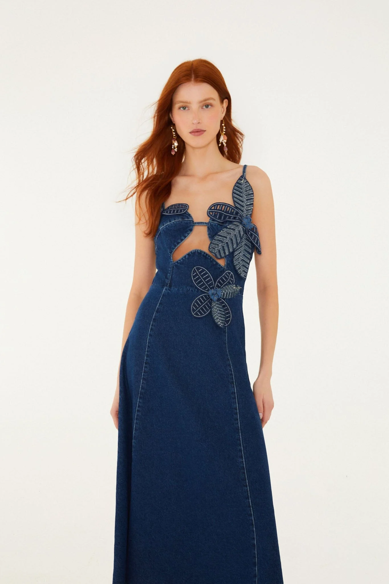 Denim Flower Dress - Image 4