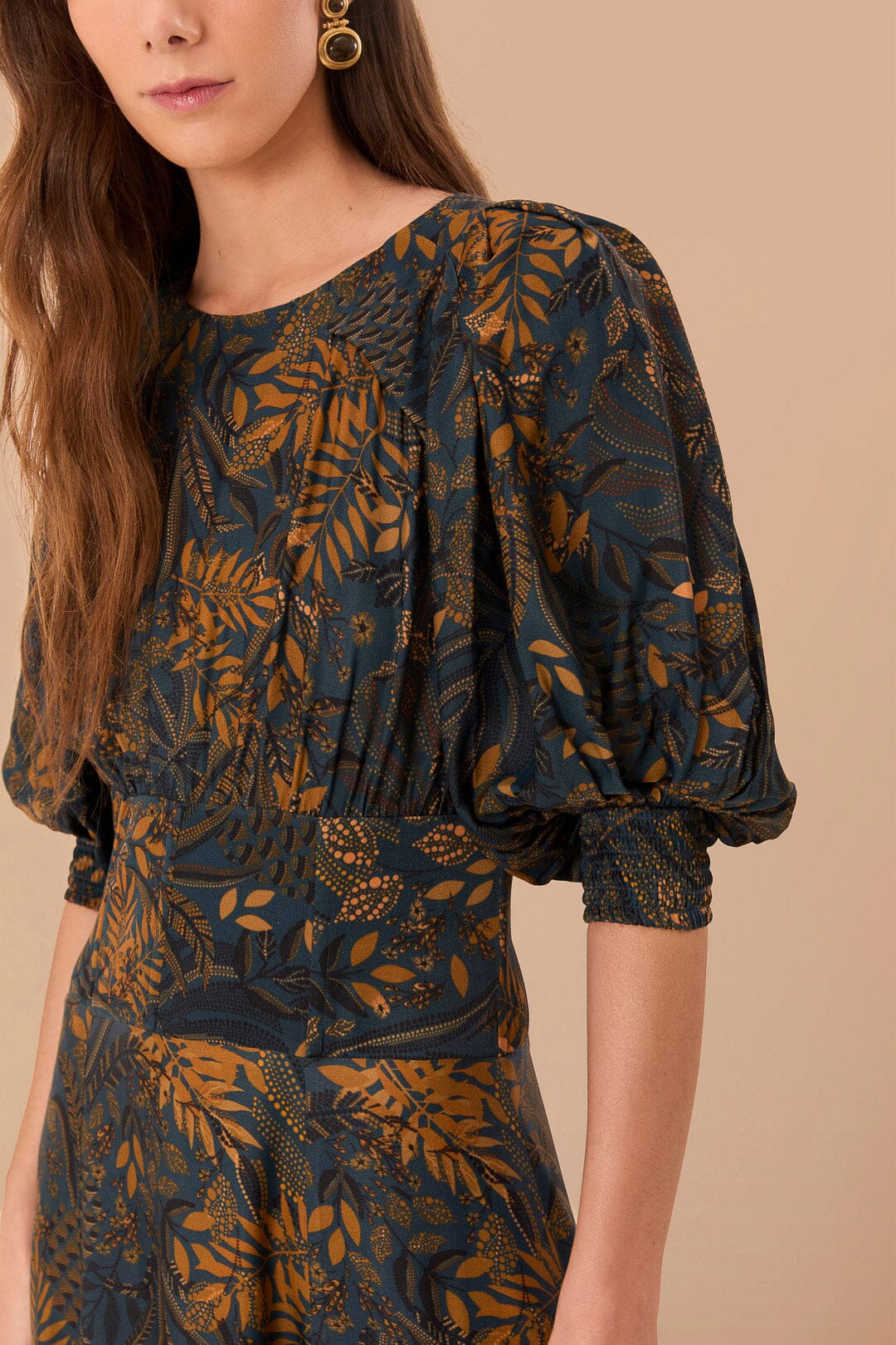 Teal Dotted Forest LENZING™ ECOVERO™ Viscose Maxi Dress - Image 2