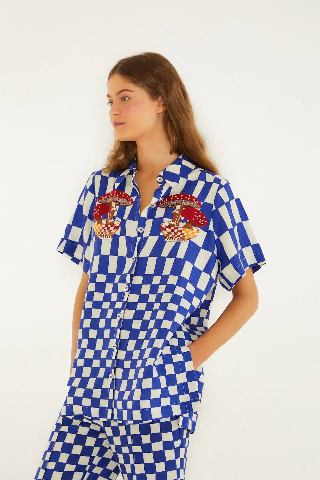 Blue Dream Checkered Short Sleeve Shirt - Image 5