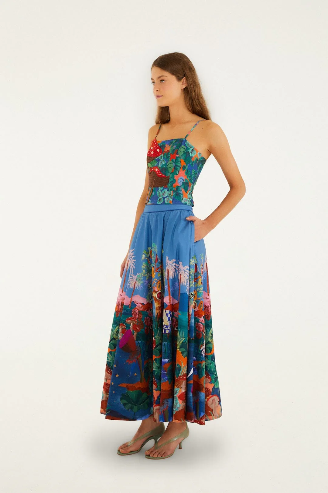 Multicolor Dream Landscape  Midi Skirt - Image 5