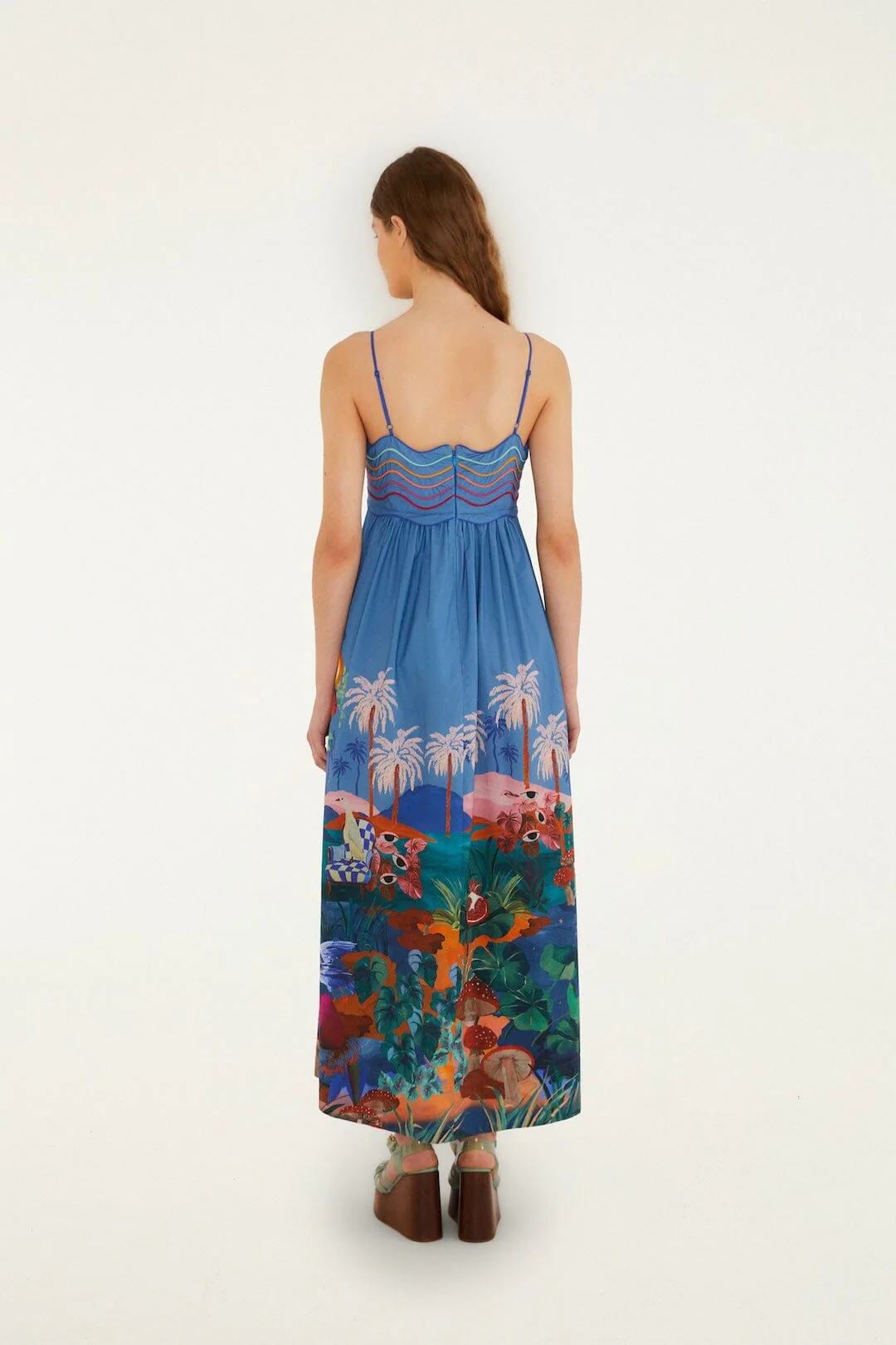 Multicolor Dream Landscape  Sleeveless Maxi Dress - Image 3
