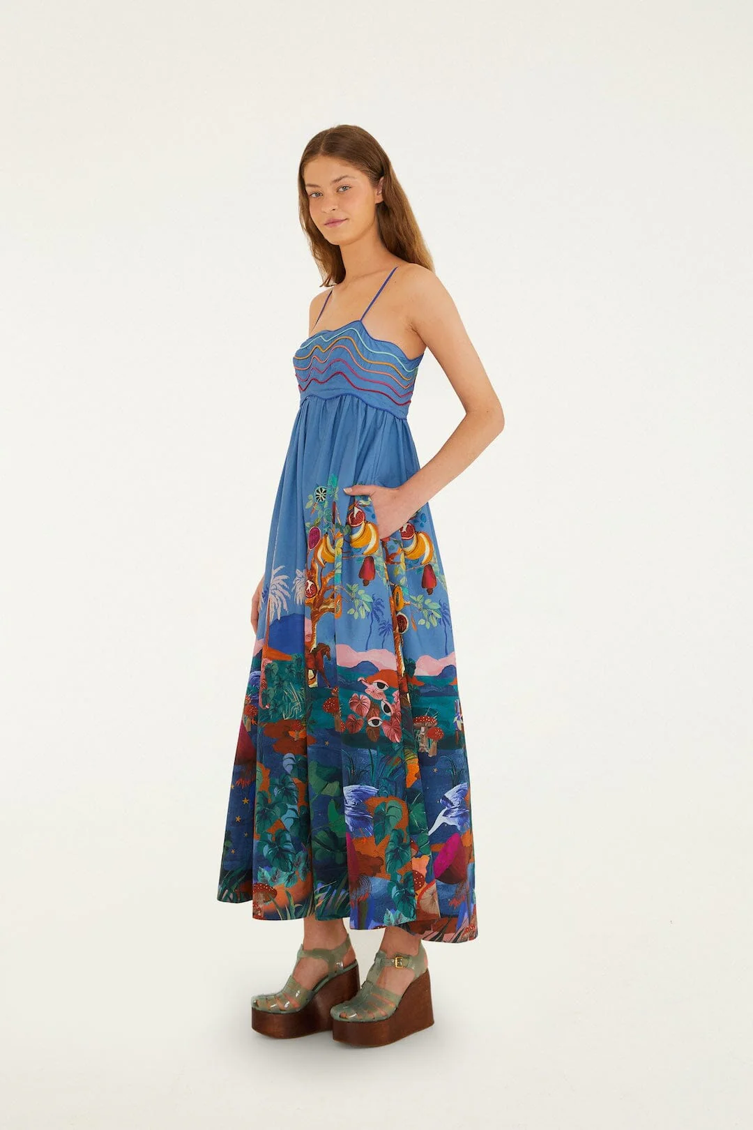 Multicolor Dream Landscape  Sleeveless Maxi Dress - Image 4