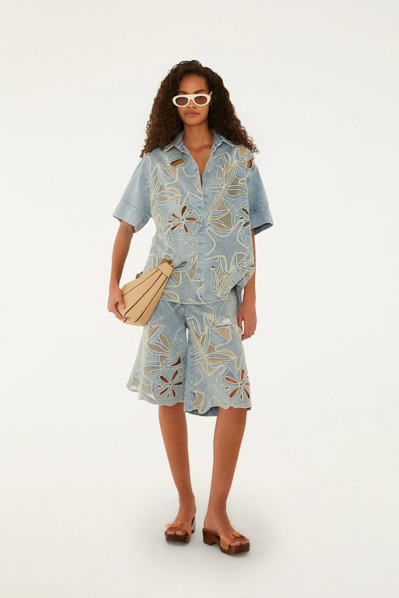 Denim Sea Desire Embroidered Bermuda Shorts - Image 5