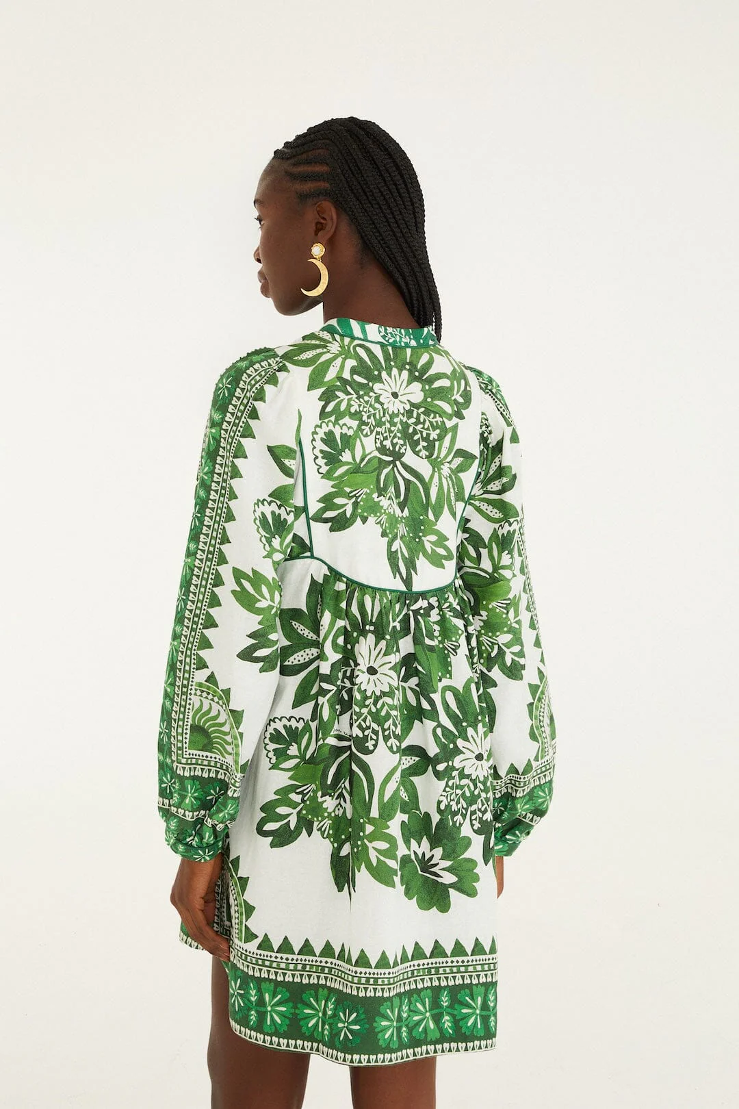 Green Flora Tapestry Mini Dress - Image 3