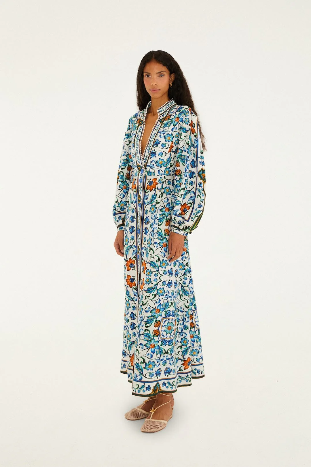 Off-White Flora Tile Maxi Dress - Image 5