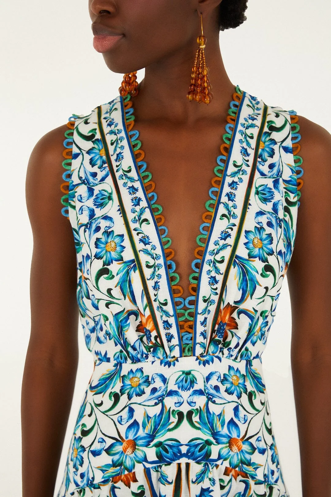 Off-White Flora Tile Scallop Maxi Dress - Image 2