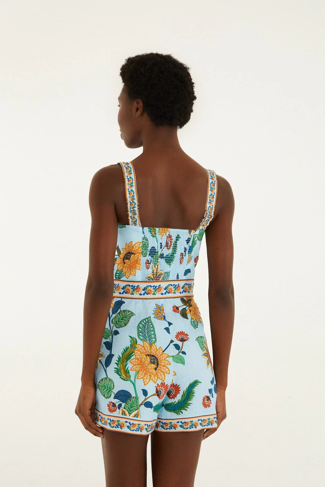 Light Blue Floral Delhi Romper - Image 3