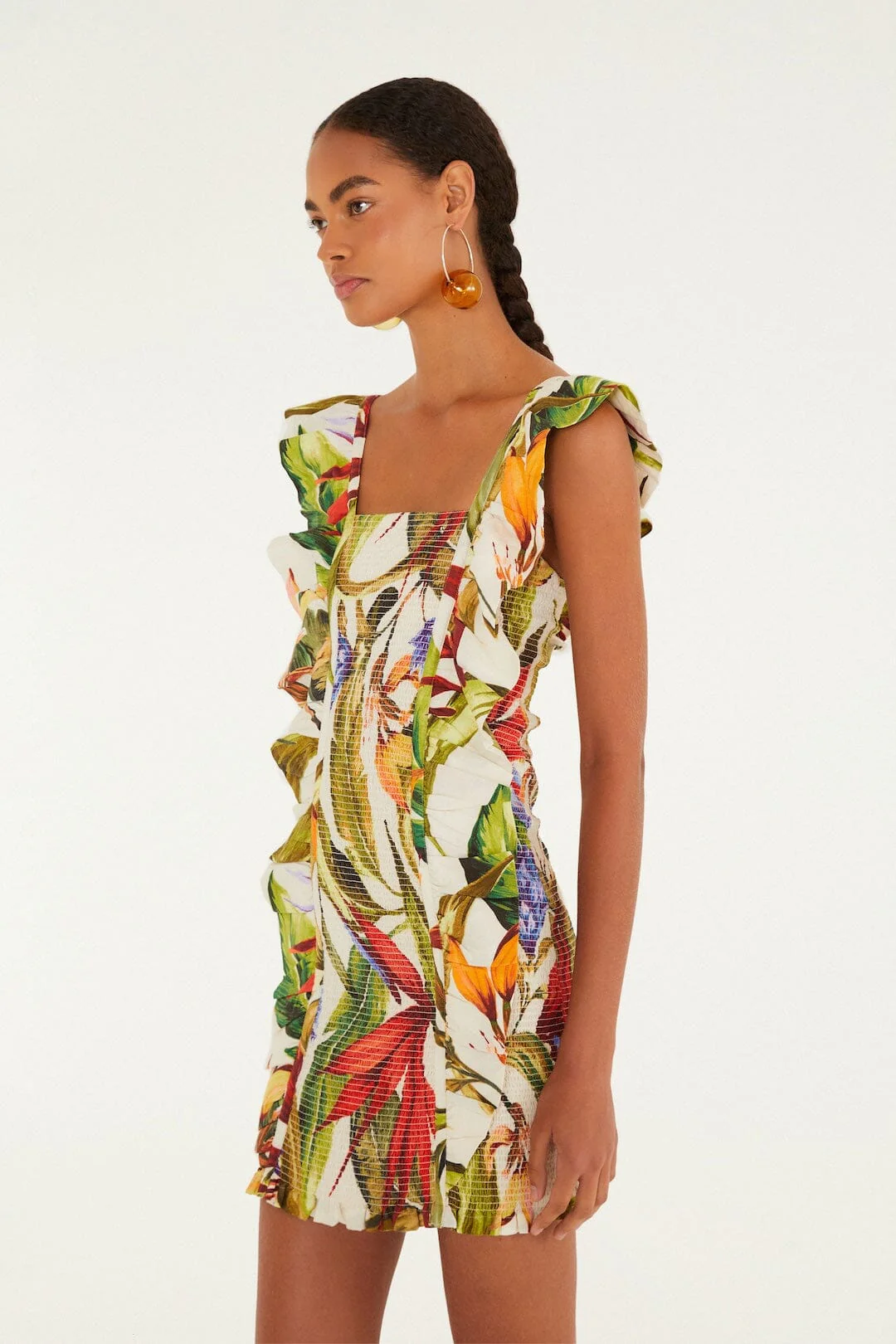 Sand Florart Short Sleeve Mini Dress - Image 5