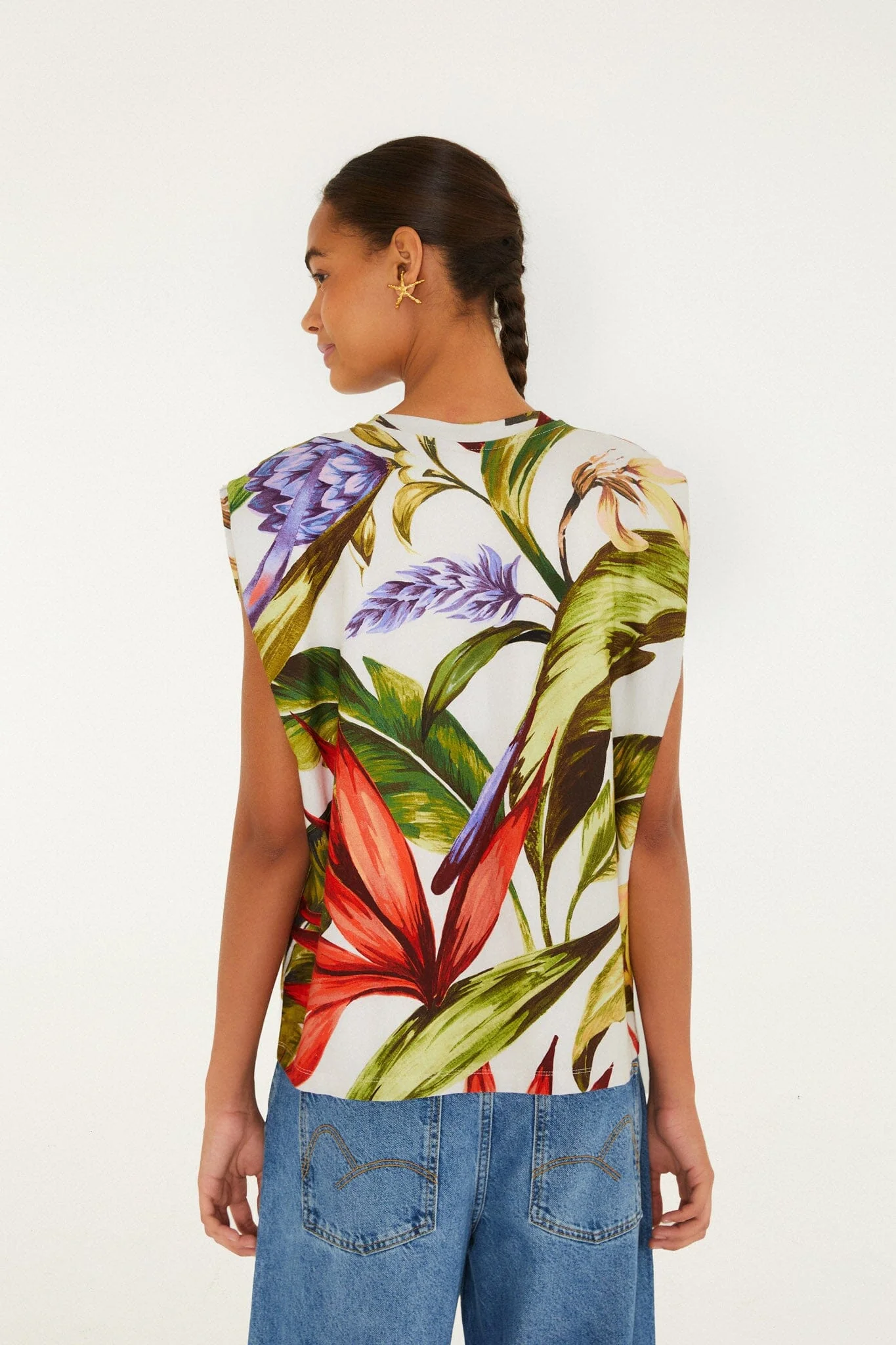 Sand Florart  Tshirt Blouse - Image 3