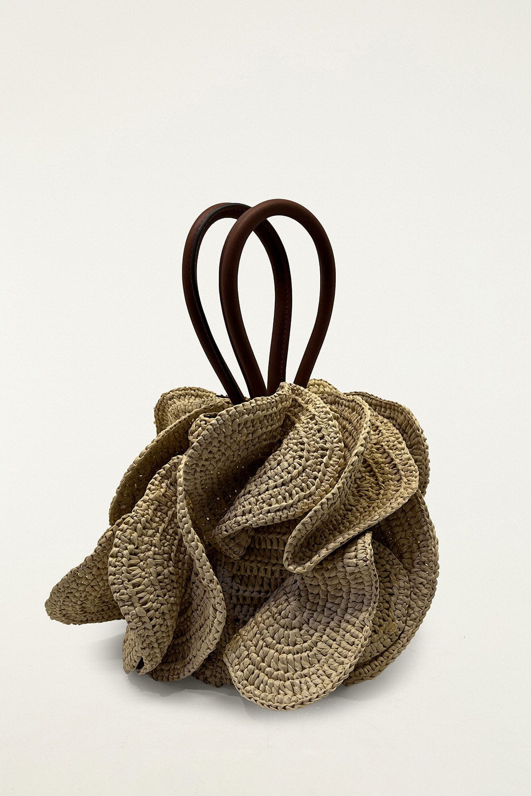 Beige Raffia Flower Bag - Image 2