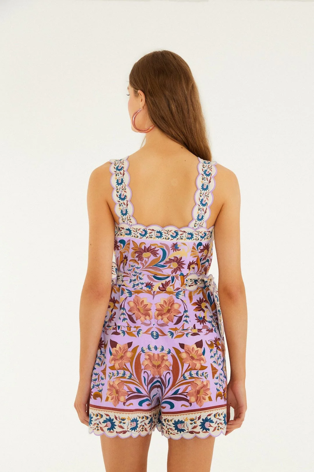 Lilac Flower Tiles Romper - Image 4