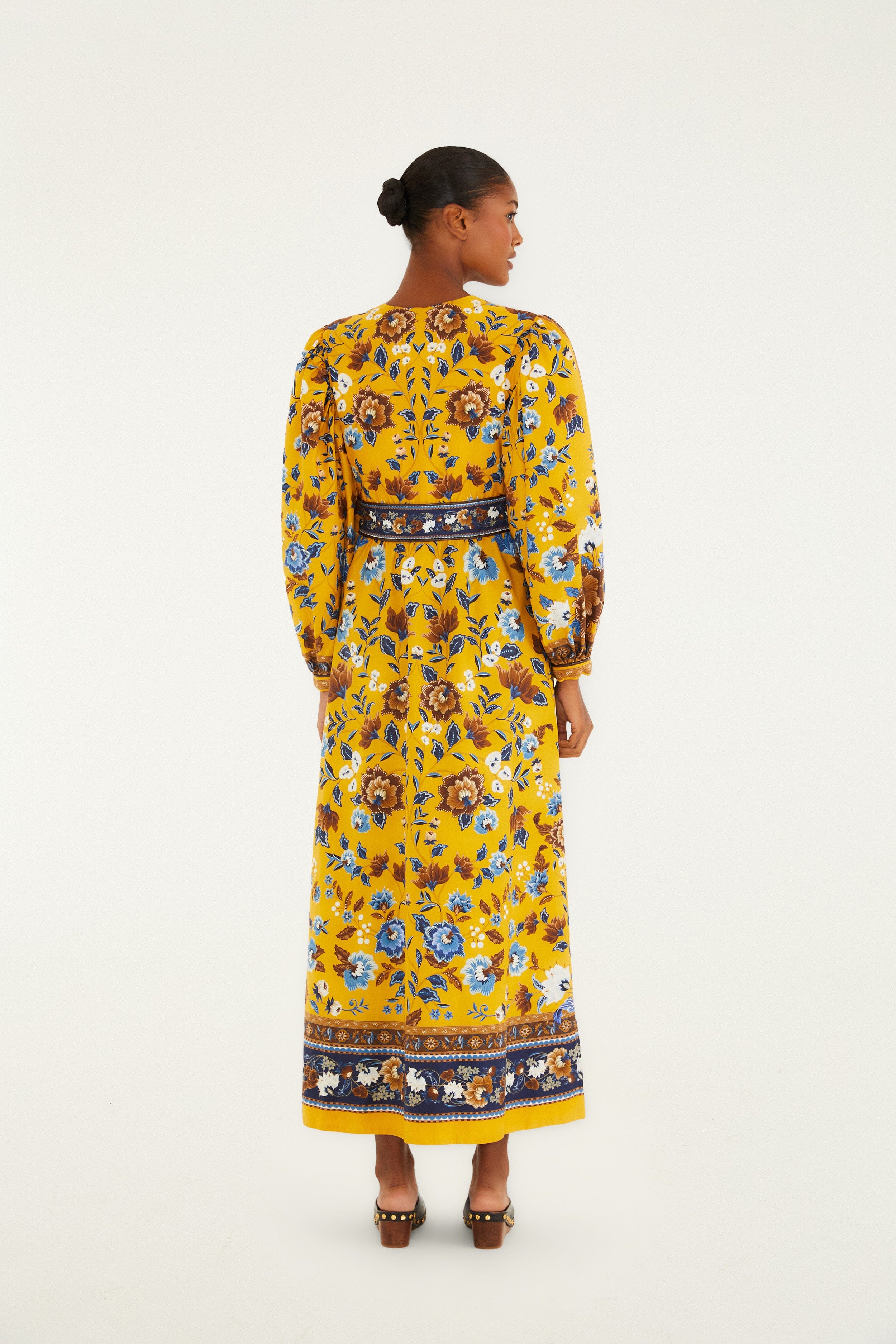 Yellow Flowering Garden Tree  Maxi Dress - Image 5