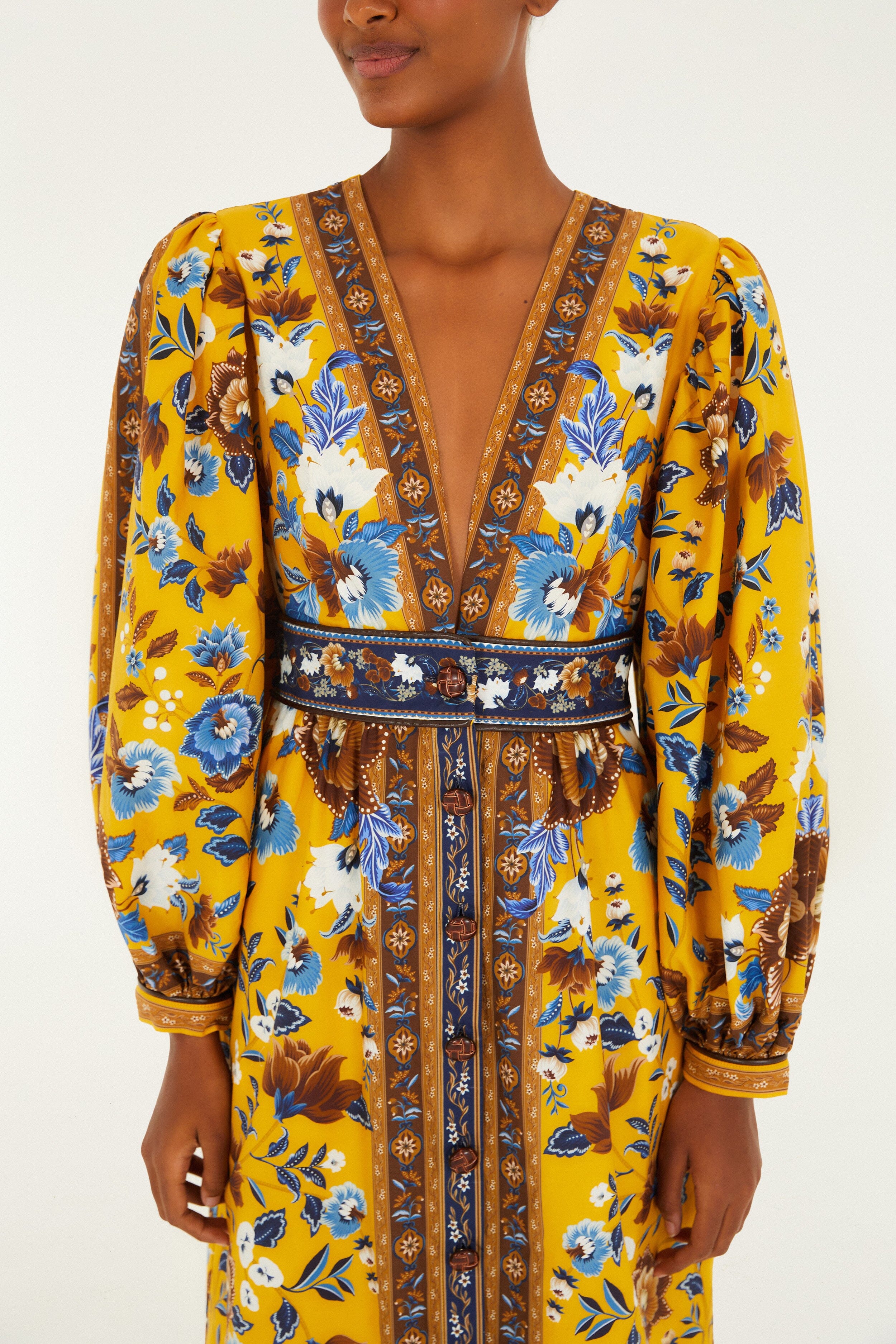 Yellow Flowering Garden Tree  Maxi Dress - Image 6