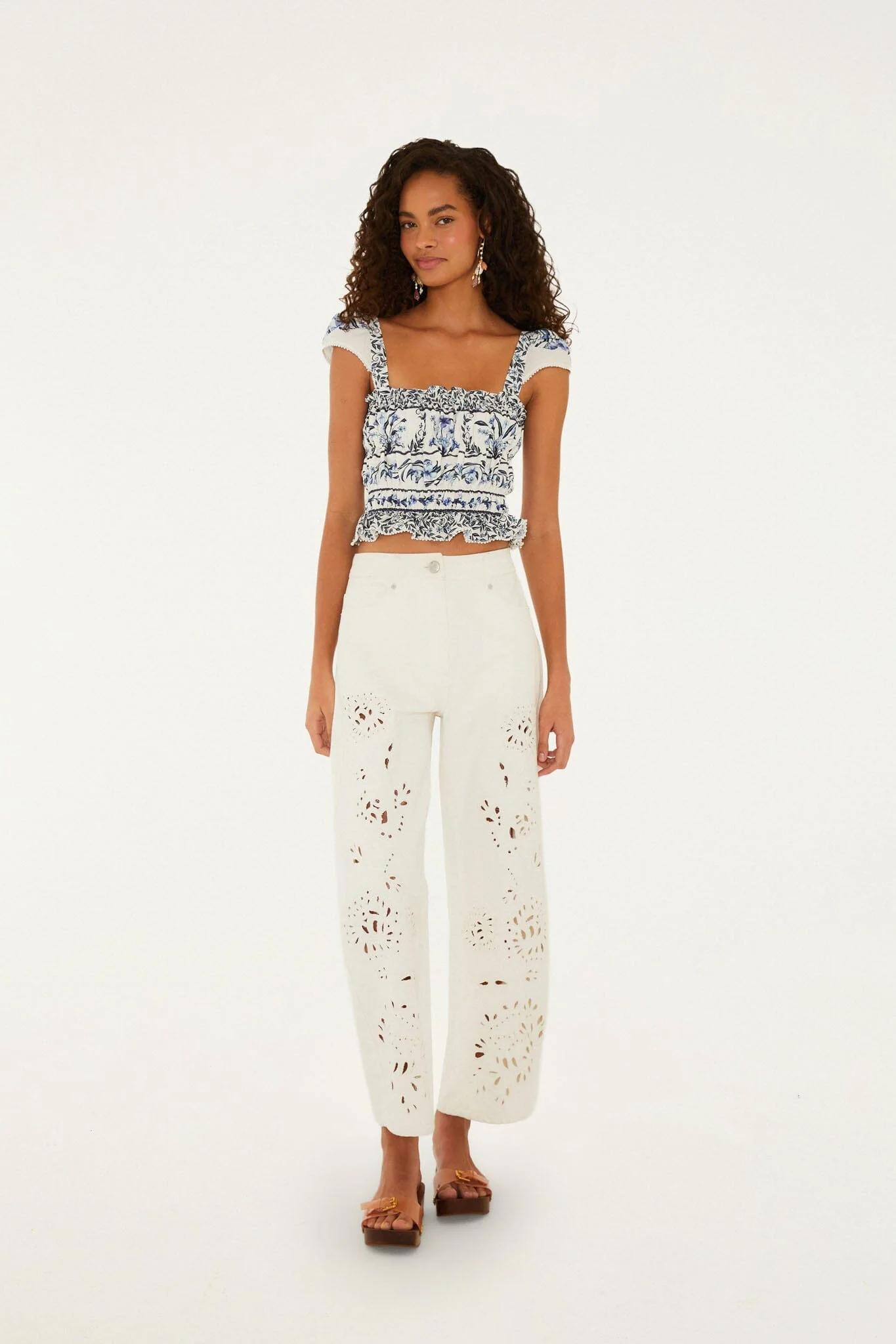 Off-White Flowers Arch Smocked  Blouse - Image 2