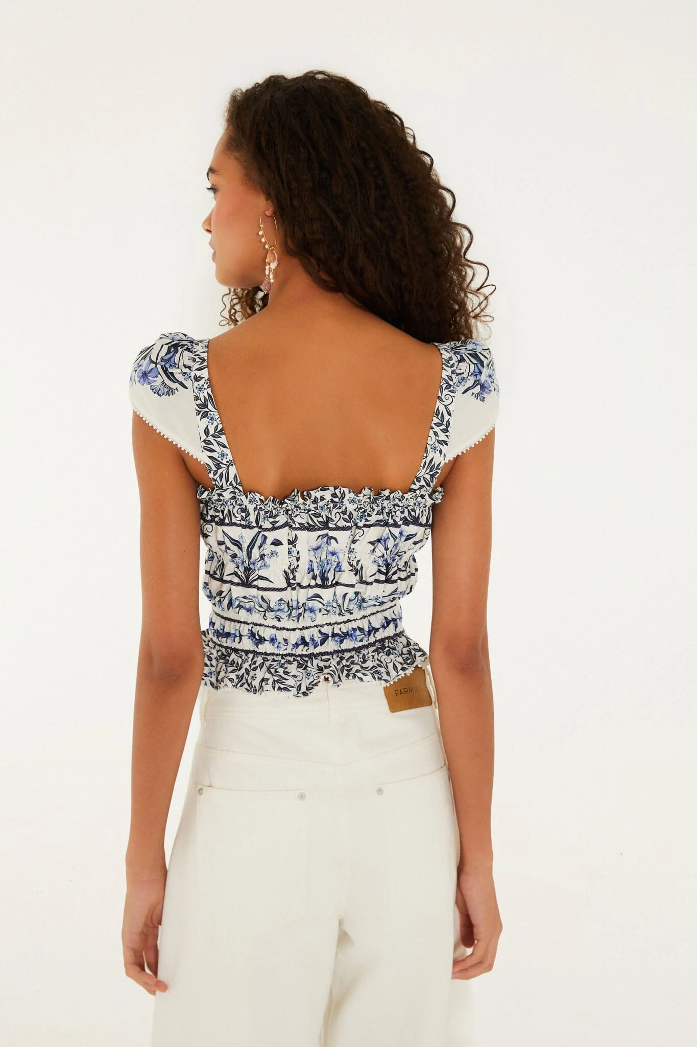 Off-White Flowers Arch Smocked  Blouse - Image 3