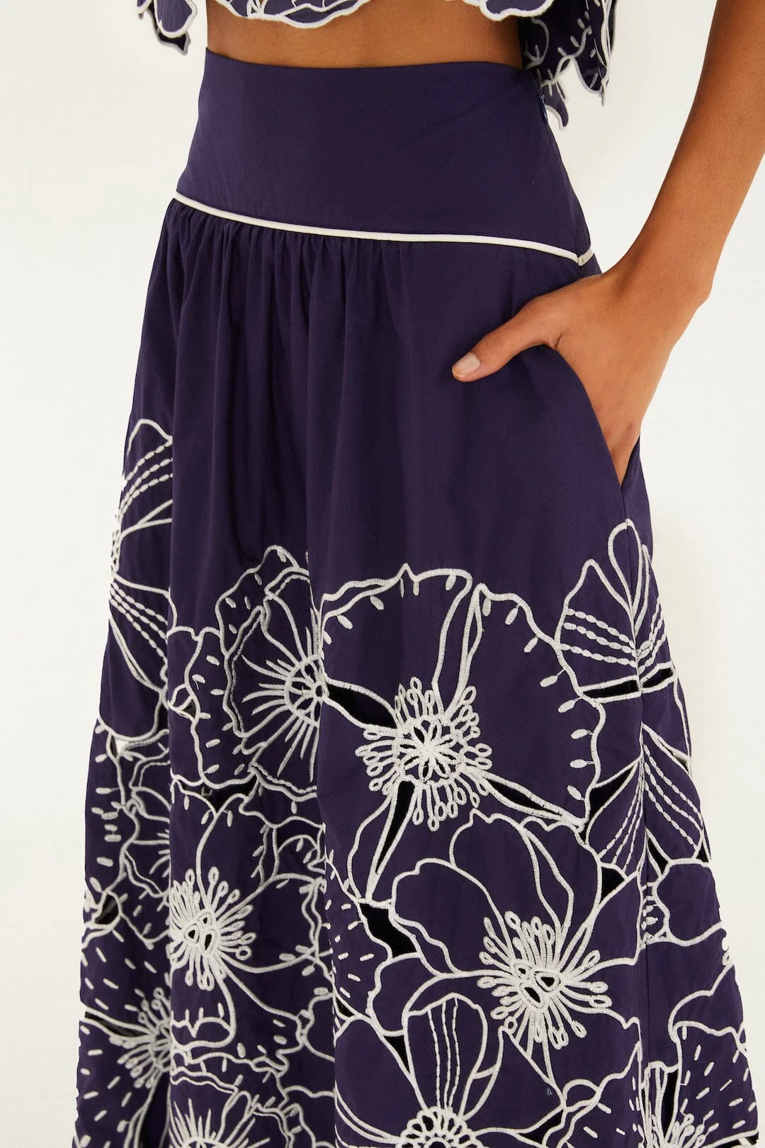 Blue Flowers Richelieu  Maxi Skirt - Image 3