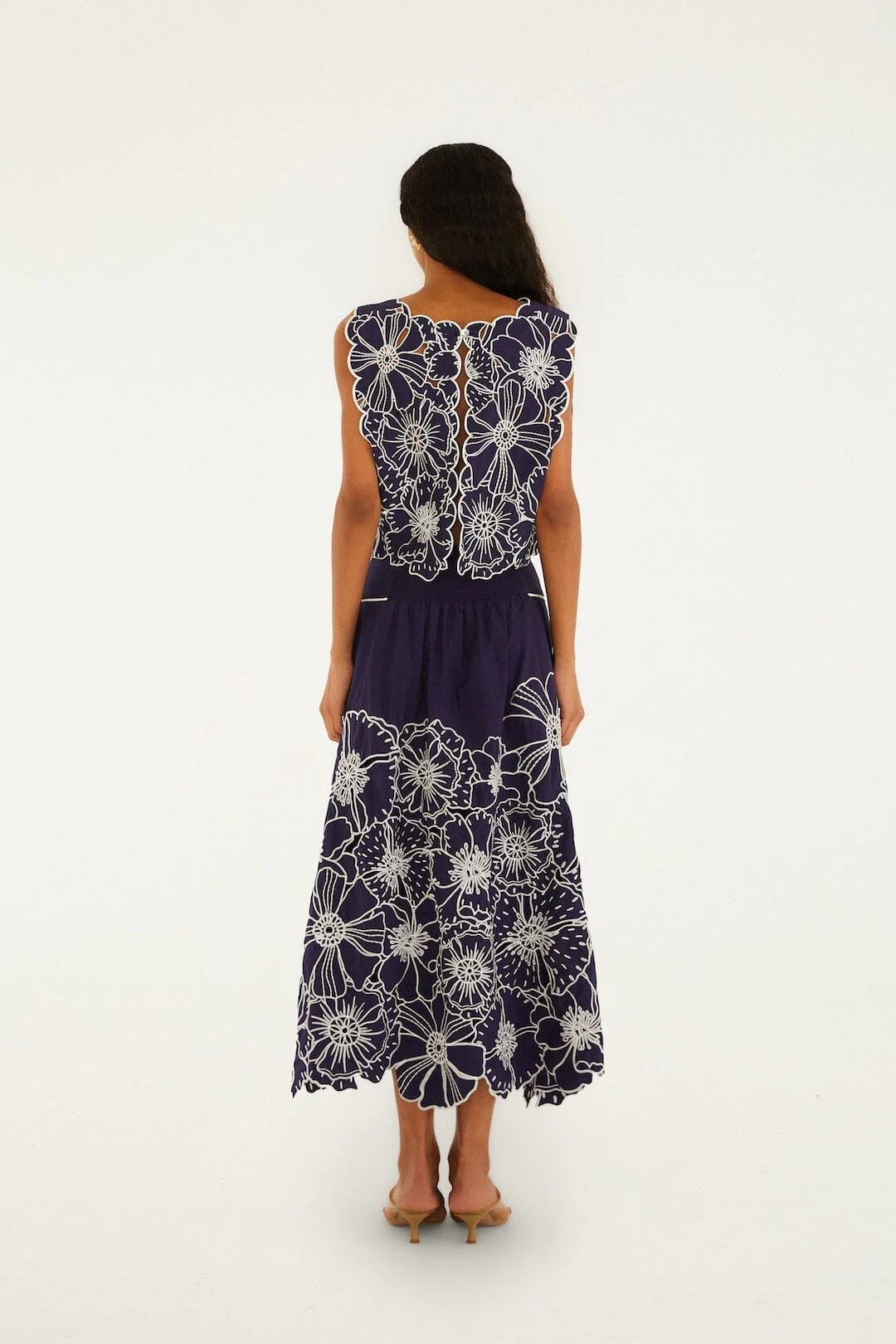 Blue Flowers Richelieu  Maxi Skirt - Image 4