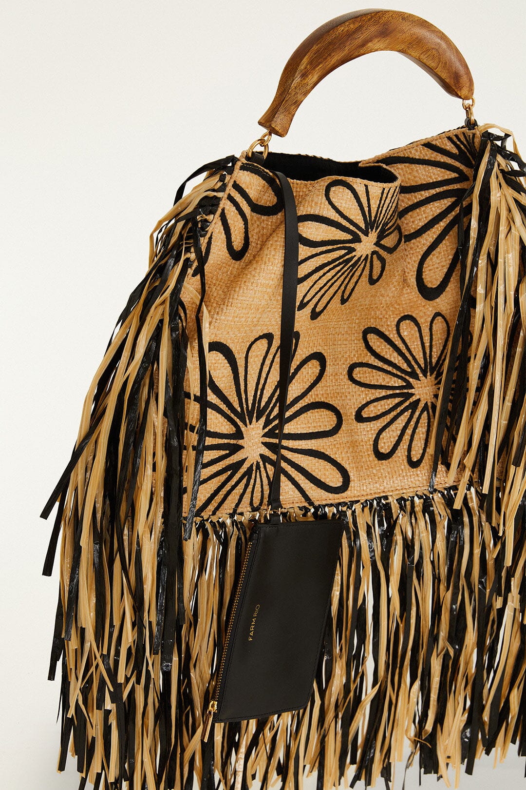 Fringed Raffia Mini Bag - Image 2