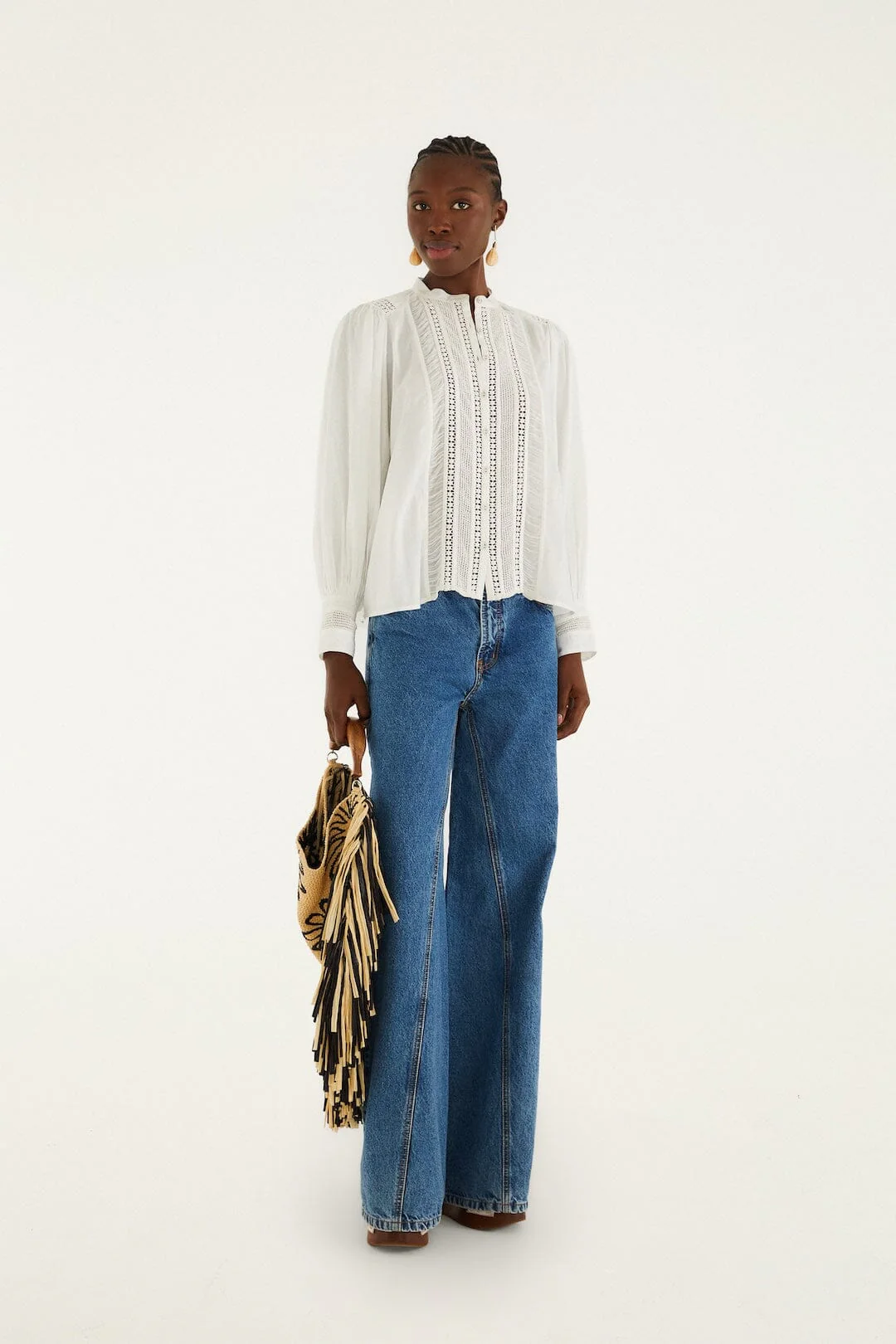 Fringed Raffia Mini Bag - Image 4