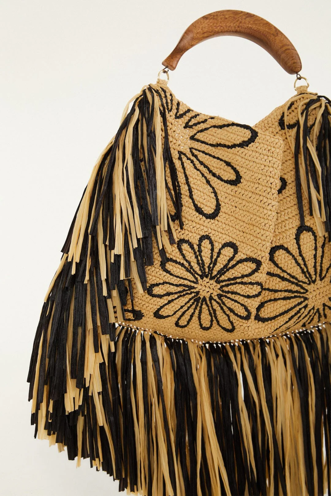 Fringed Raffia Mini Bag - Image 5