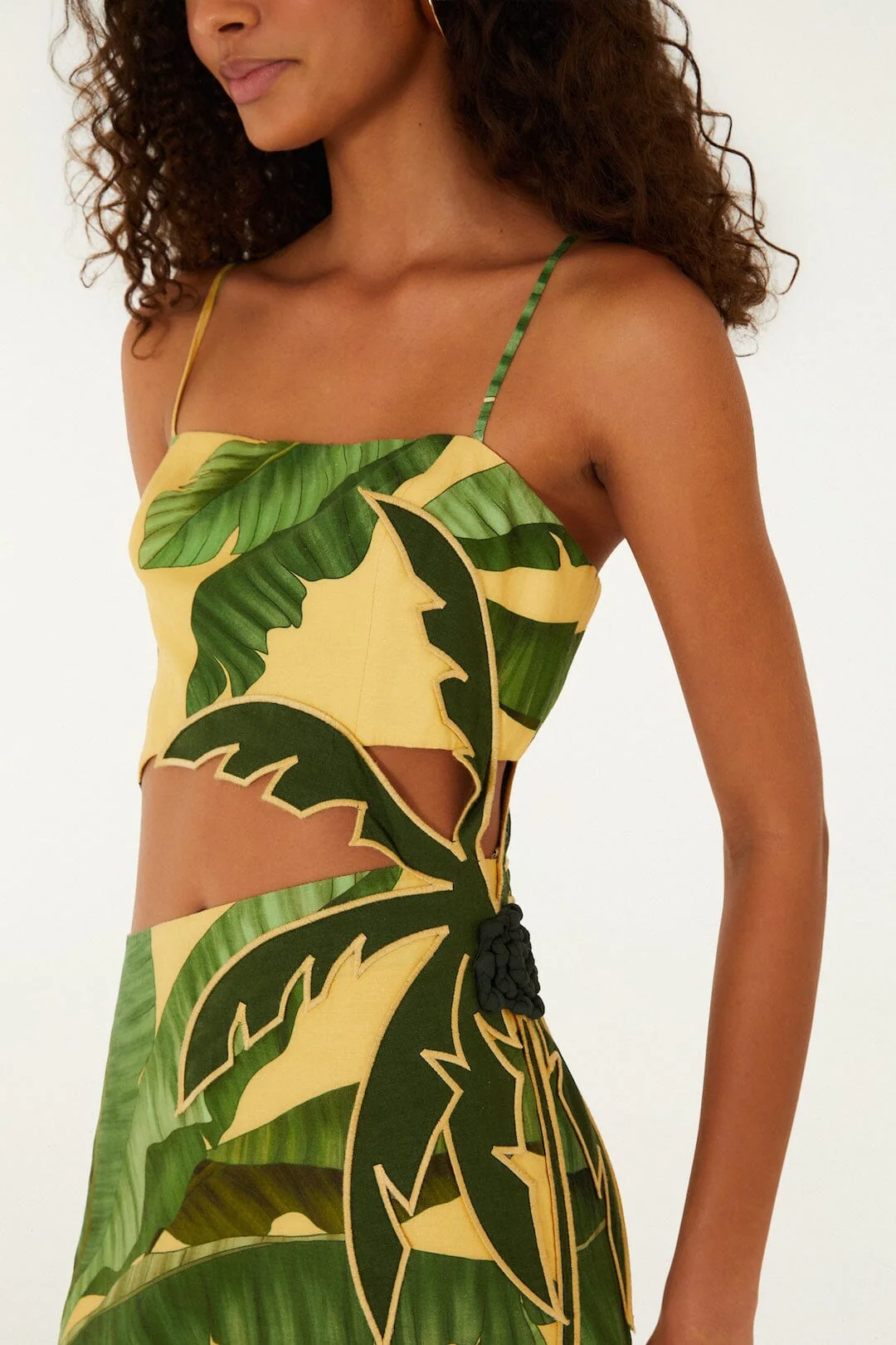 Soft Yellow Banana Leaves Maxi Dress - Image 2