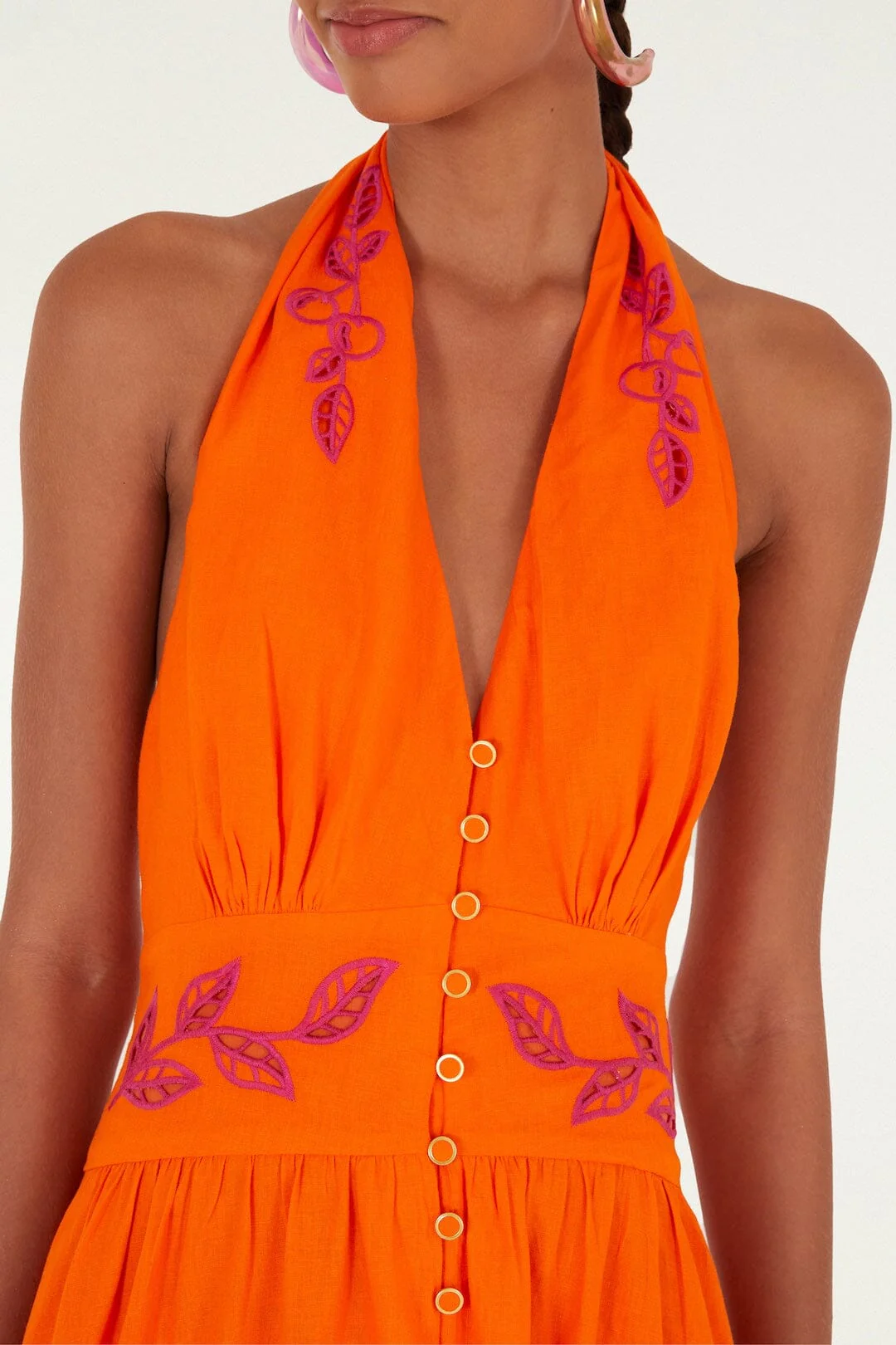 Orange Fruit Richelieu Artisanal Maxi Dress - Image 2