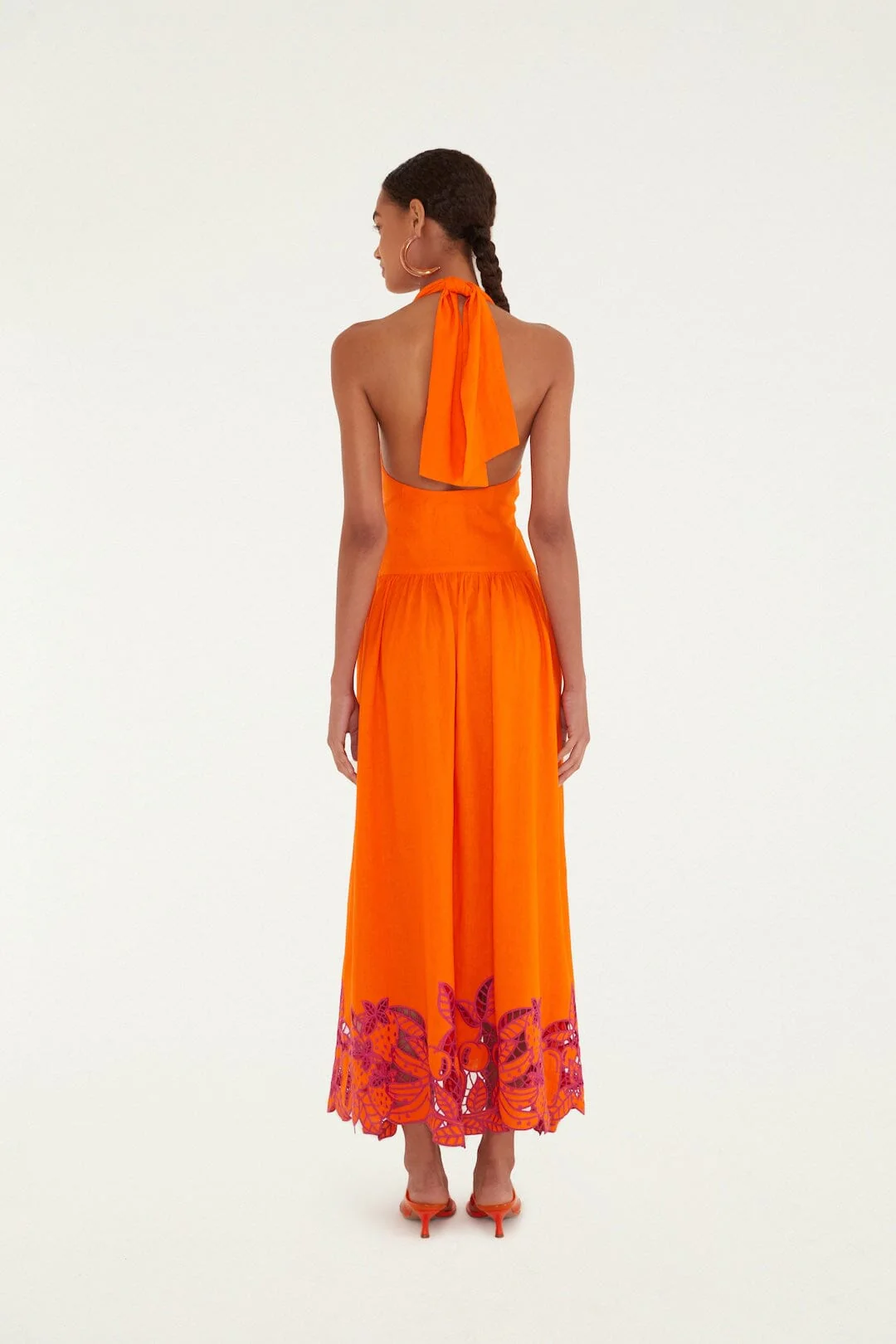 Orange Fruit Richelieu Artisanal Maxi Dress - Image 3